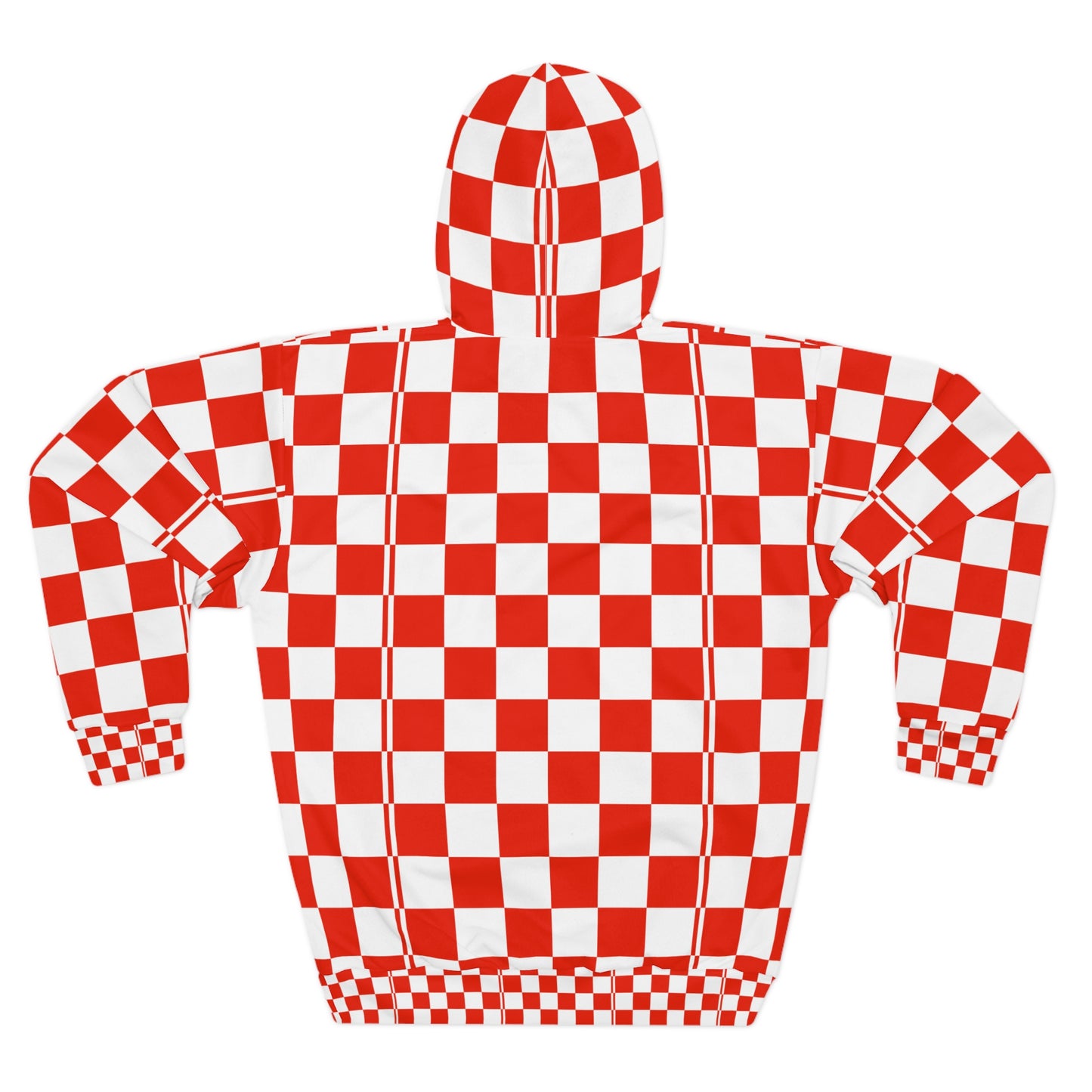 Red Checkerboard Pullover Hoodie