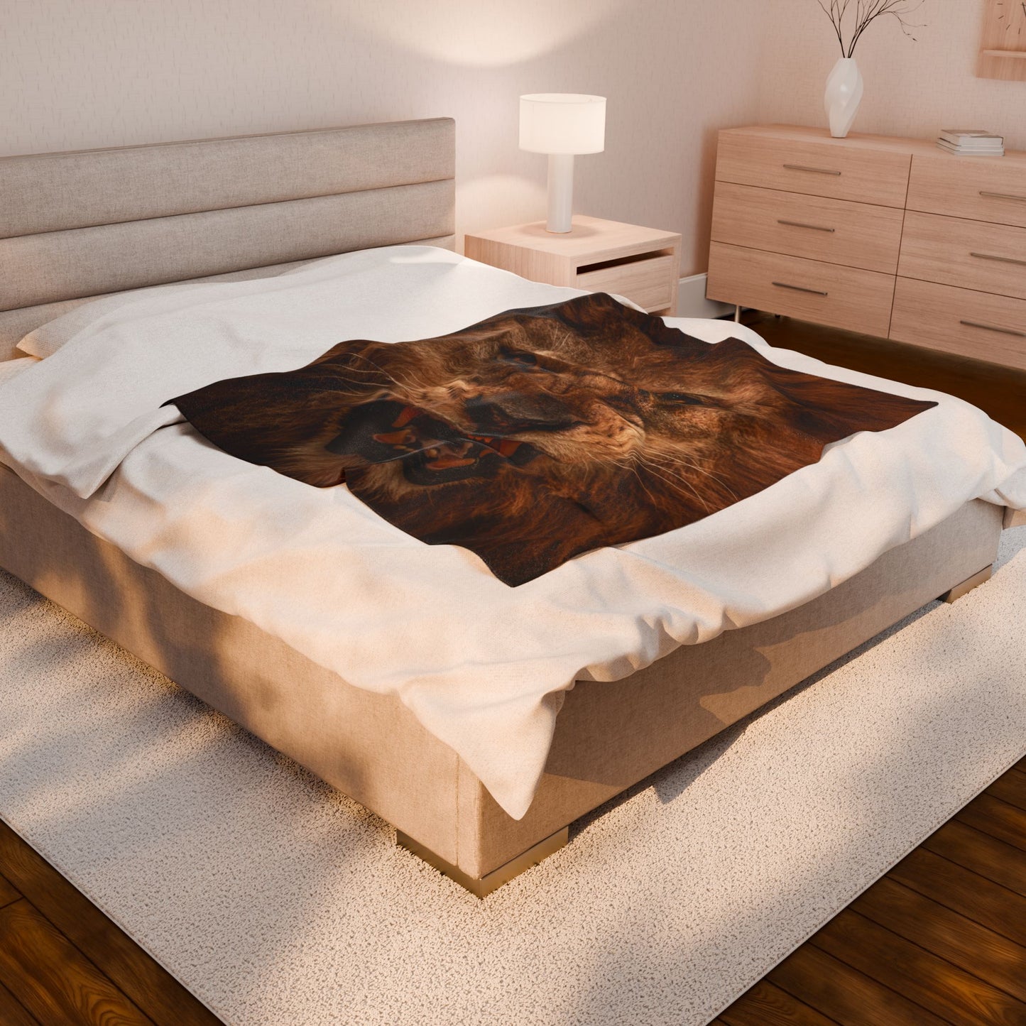 Lion Velveteen Plush Blanket