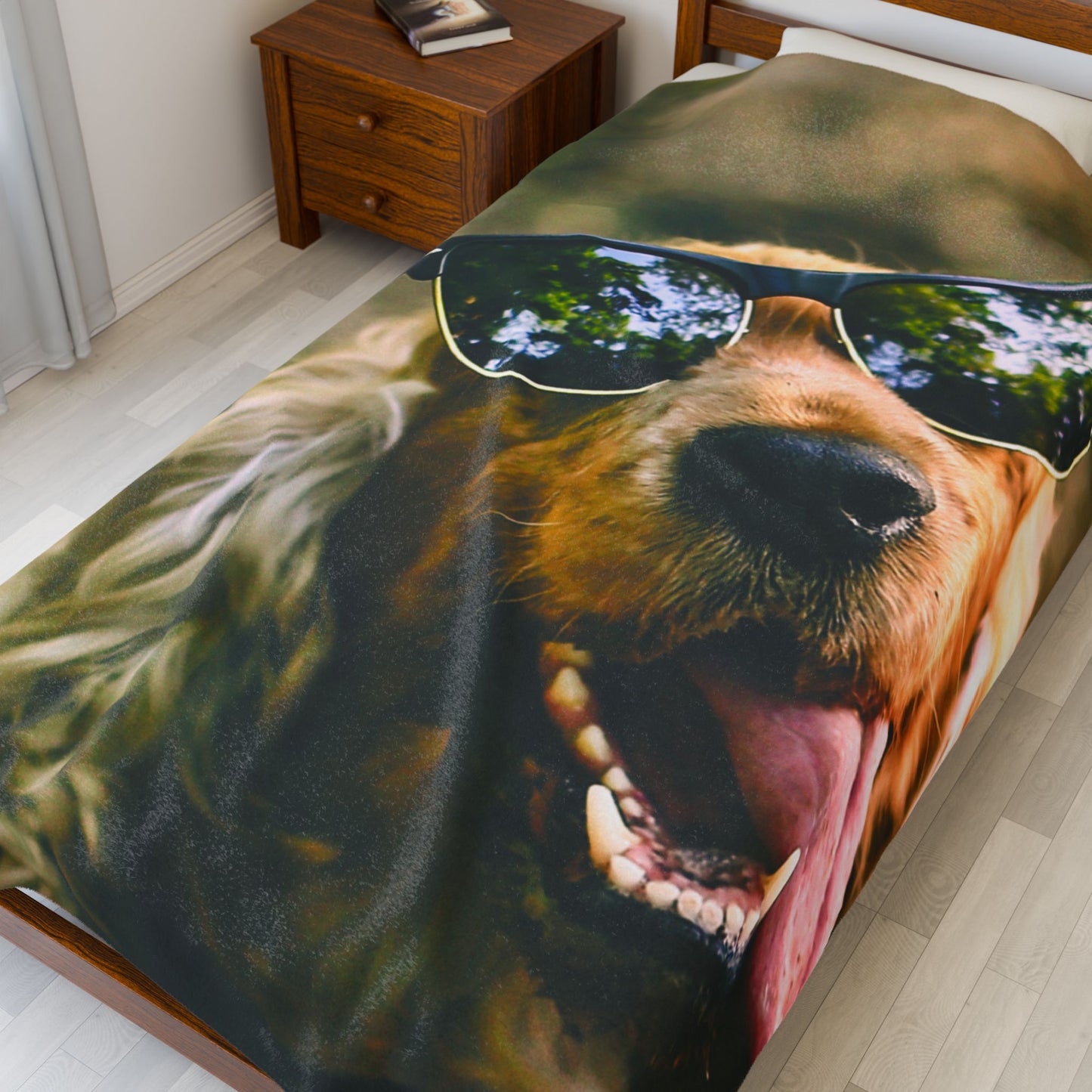 Cool Dog Velveteen Plush Blanket