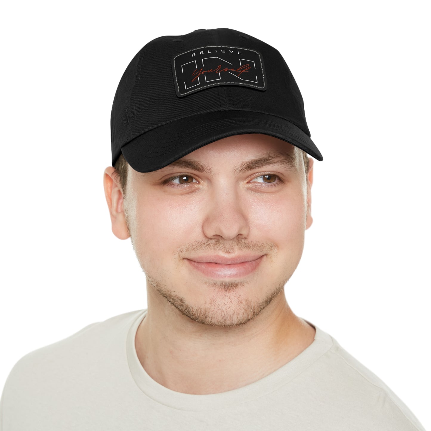 Stylish Dad Hat with Leather Patch - Believe in Yourself