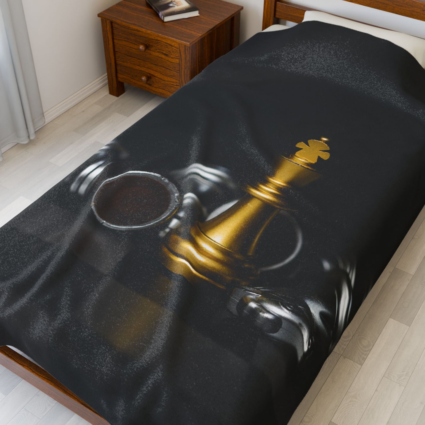 Chess-Themed Velveteen Plush Blanket - Cozy Decor for Game Night