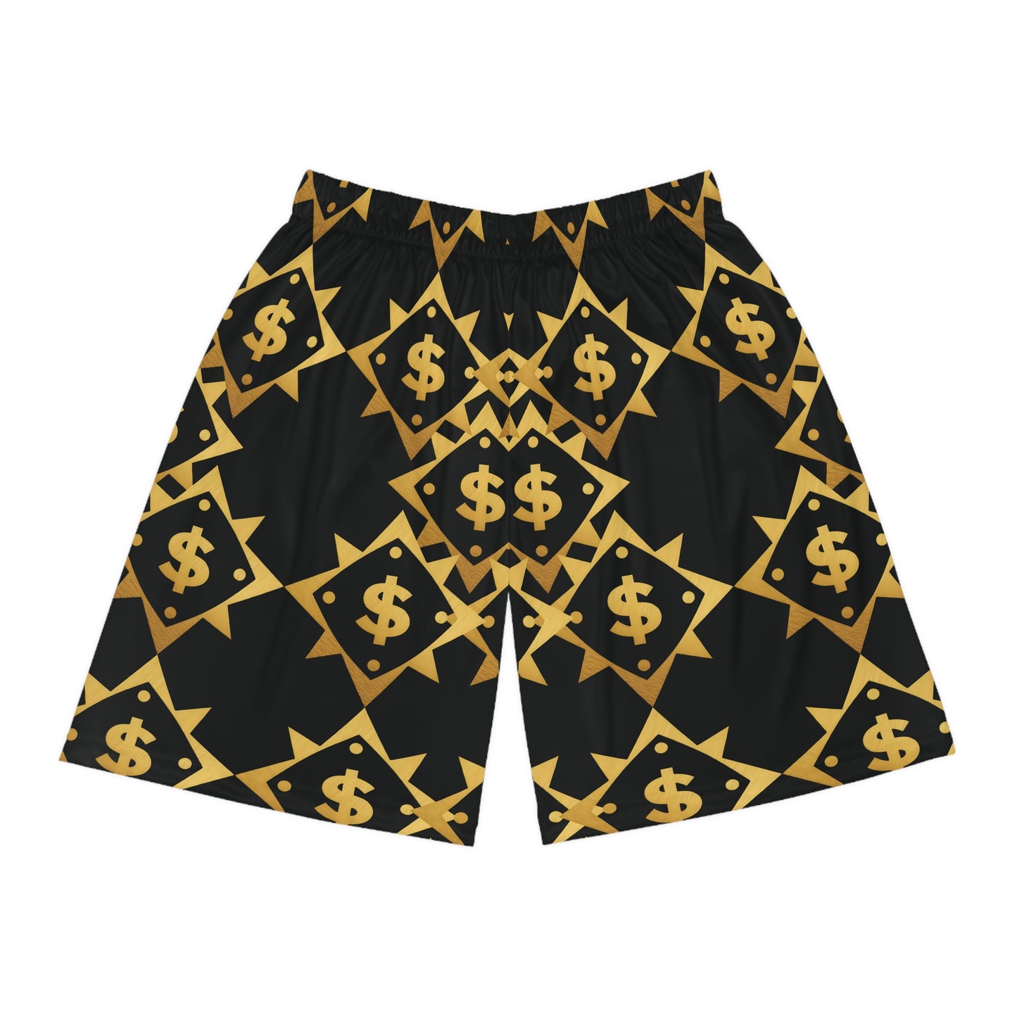 Gold $ Basketball Shorts (AOP)