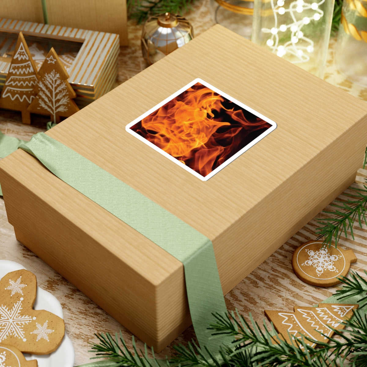 Fiery Kiss-Cut Stickers - Bold Flame Design for Personalization