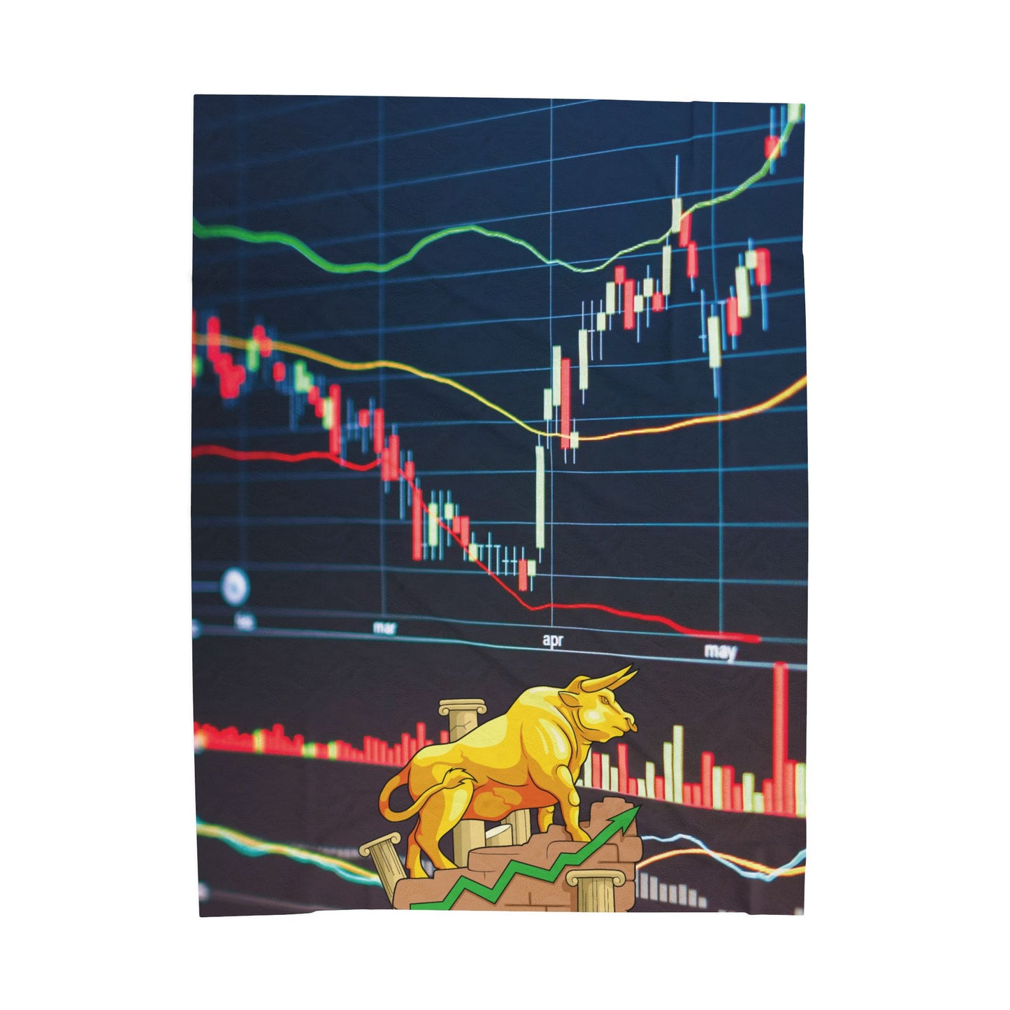 Stock Market Velveteen Plush Blanket