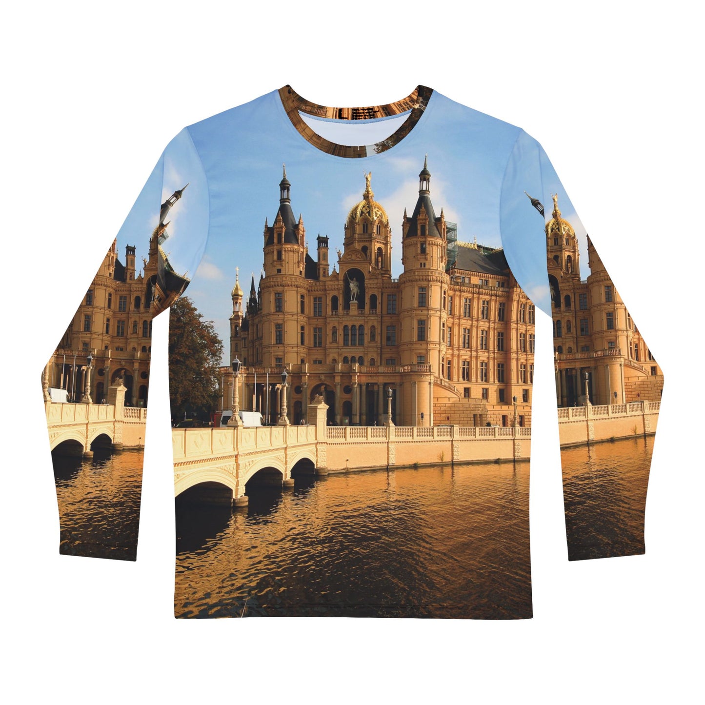 Men's Castle Long Sleeve Shirt, All Over Print, Premium Shirt, Luxury Long Sleeve Shirt