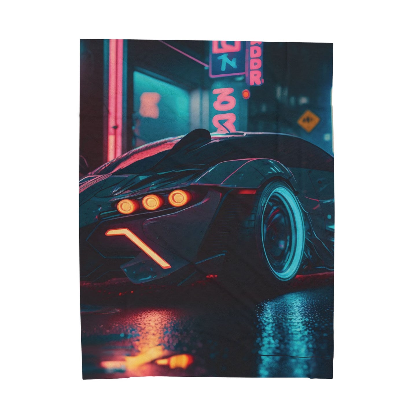 Neon Car Velveteen Plush Blanket