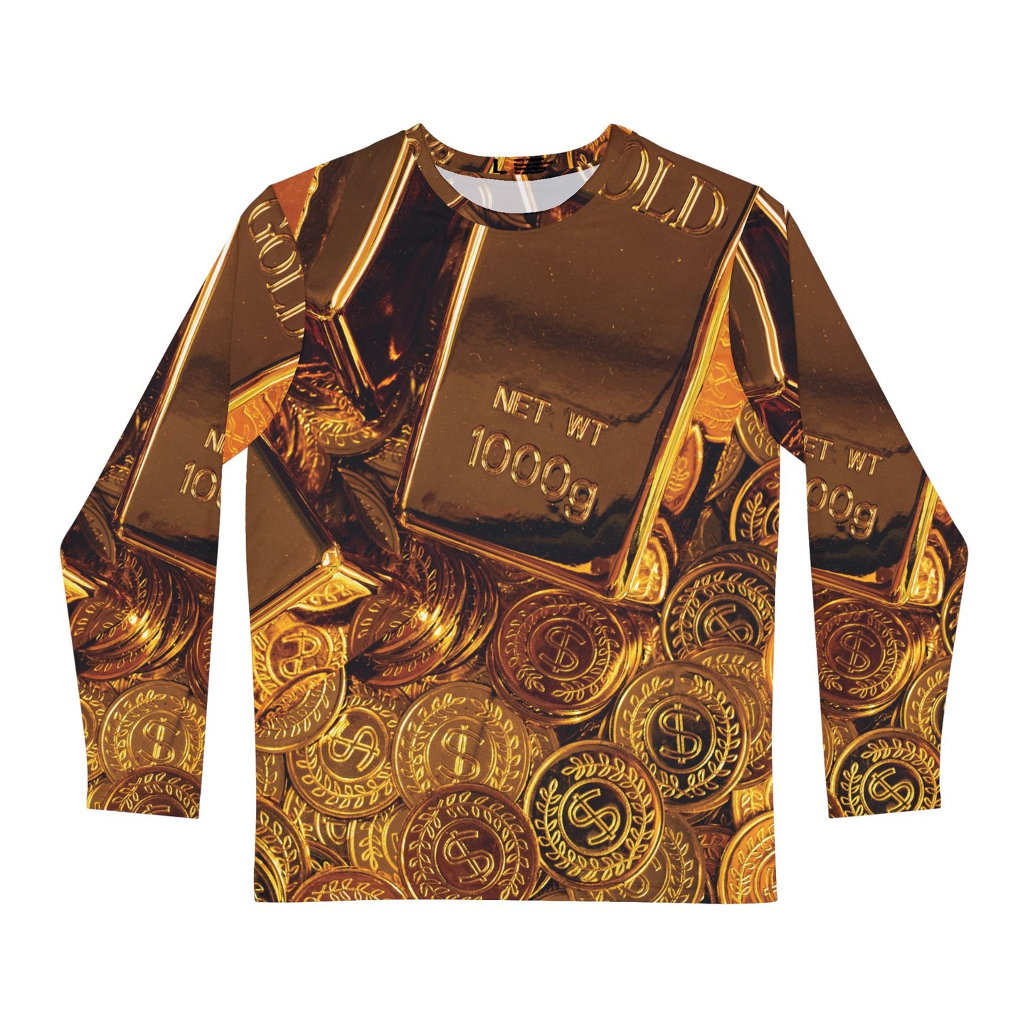 Gold Bullion Men's Long Sleeve Shirt, All Over Print