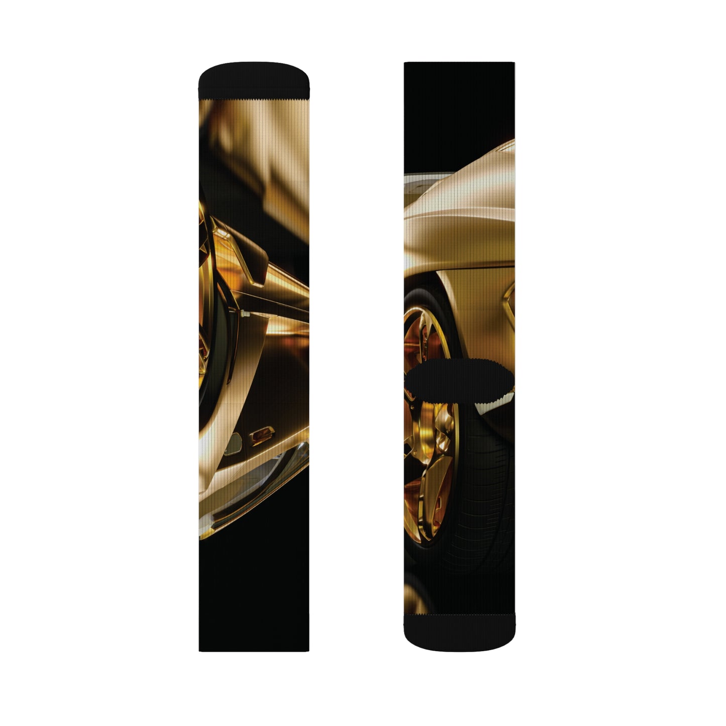 Gold Car Sublimation Socks