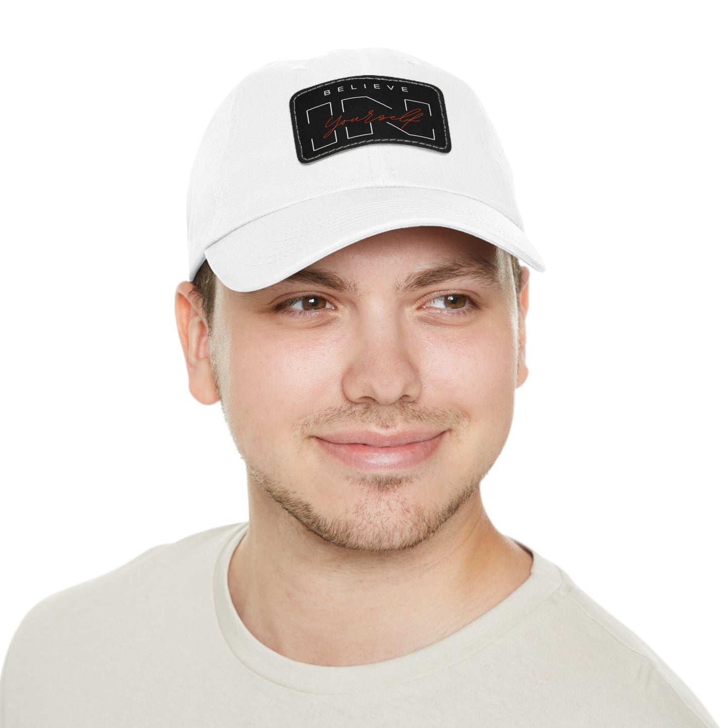 Stylish Dad Hat with Leather Patch - Believe in Yourself