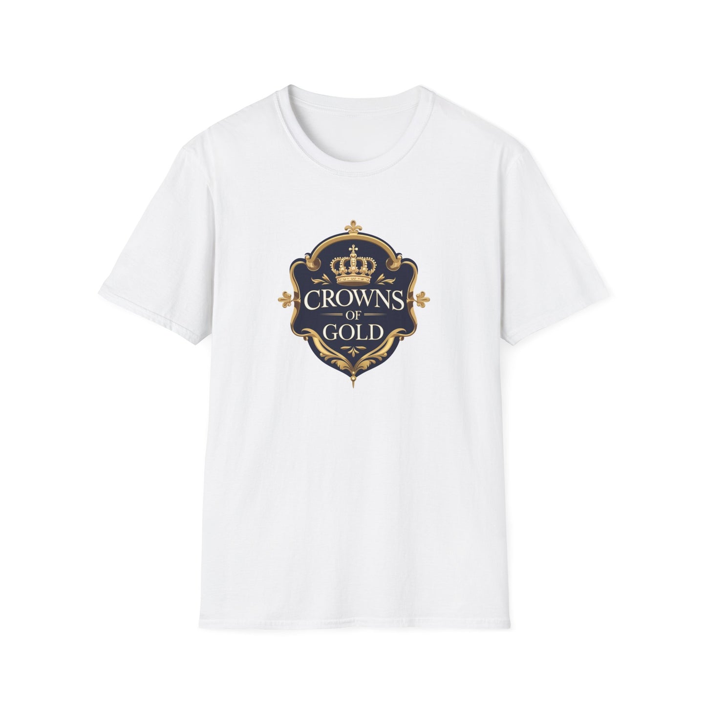Crowns Of Gold Unisex Softstyle T-Shirt | Royalty Themed Tee for Celebrations, Gifts, Birthdays, Casual Wear, Everyday Style