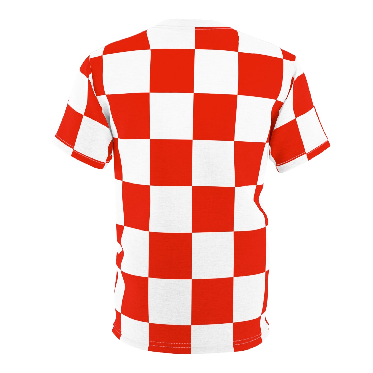 Vibrant Red Checkerboard Unisex Tee