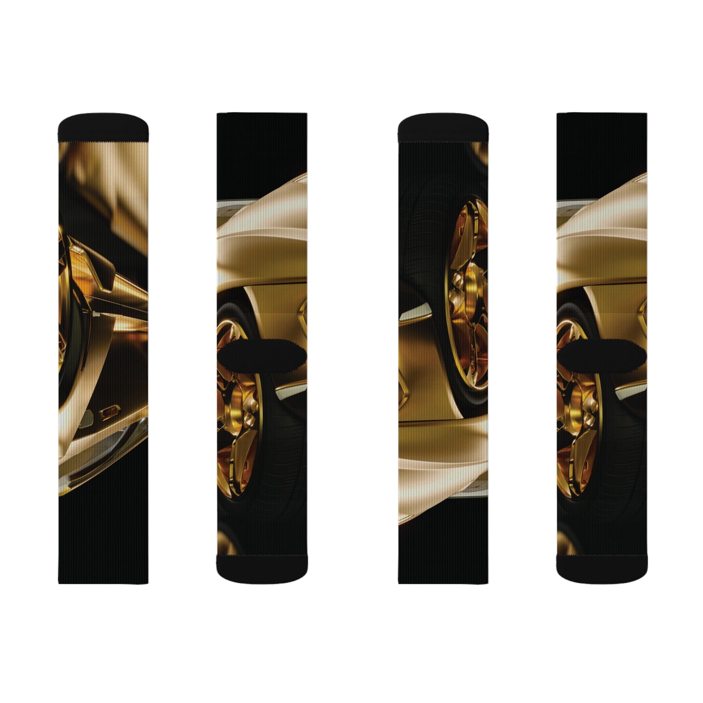 Gold Car Sublimation Socks