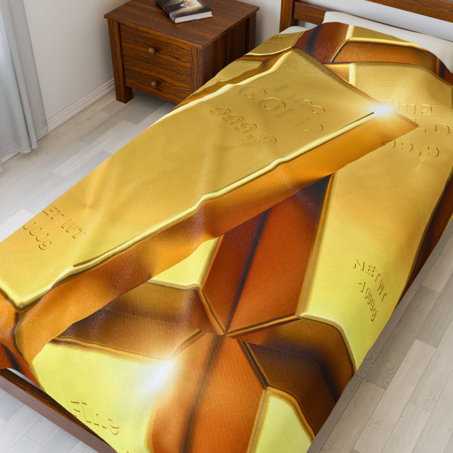 Fine Gold Velveteen Plush Blanket