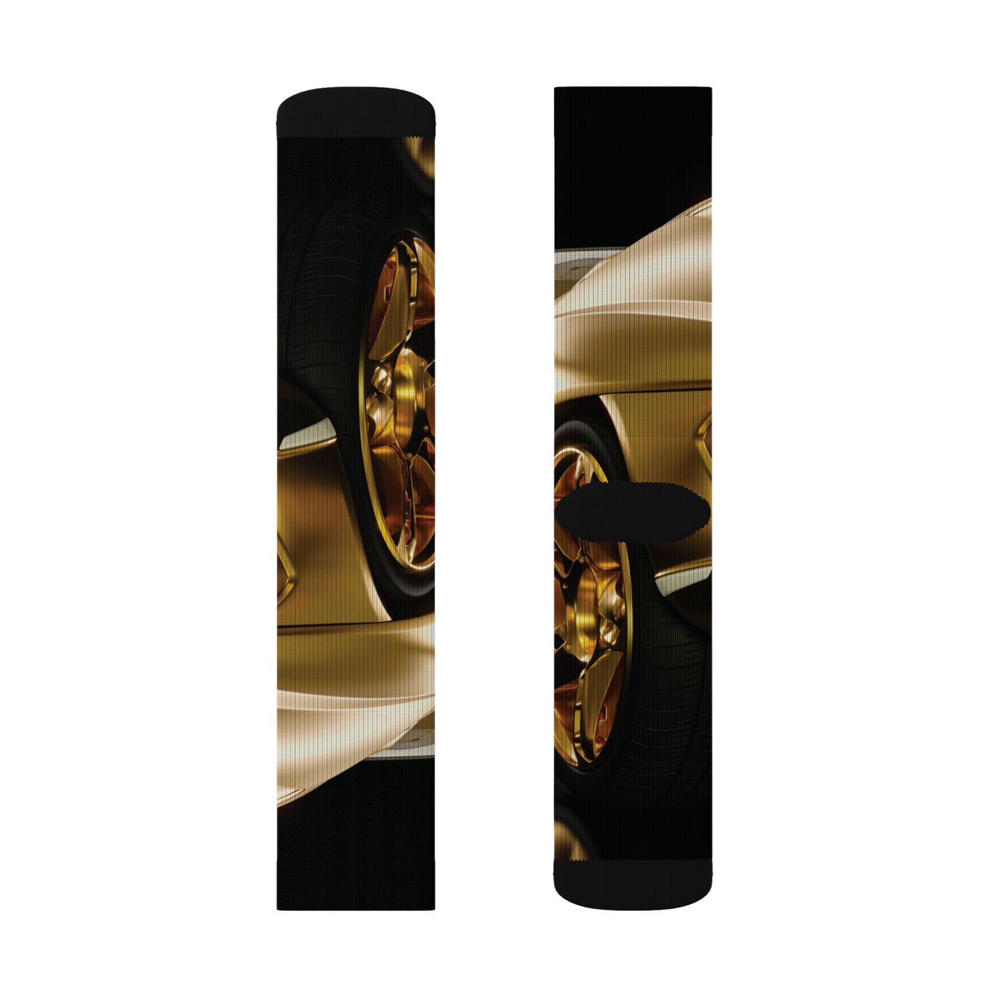 Gold Car Sublimation Socks