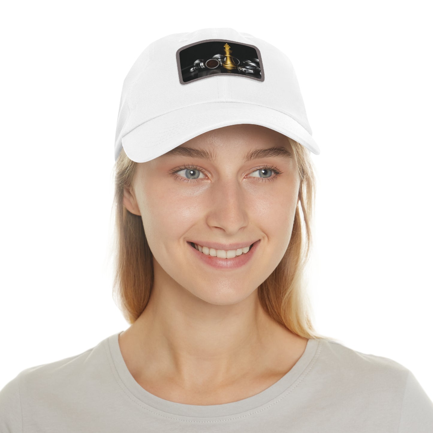 Chess Dad Hat with Leather Patch - Stylish Cap for Game Lovers