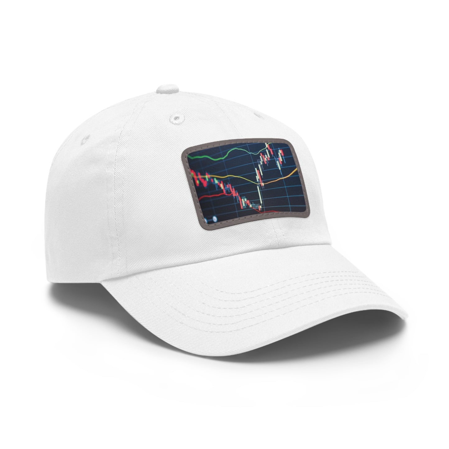 Stock Market Dad Hat with Leather Patch (Rectangle)
