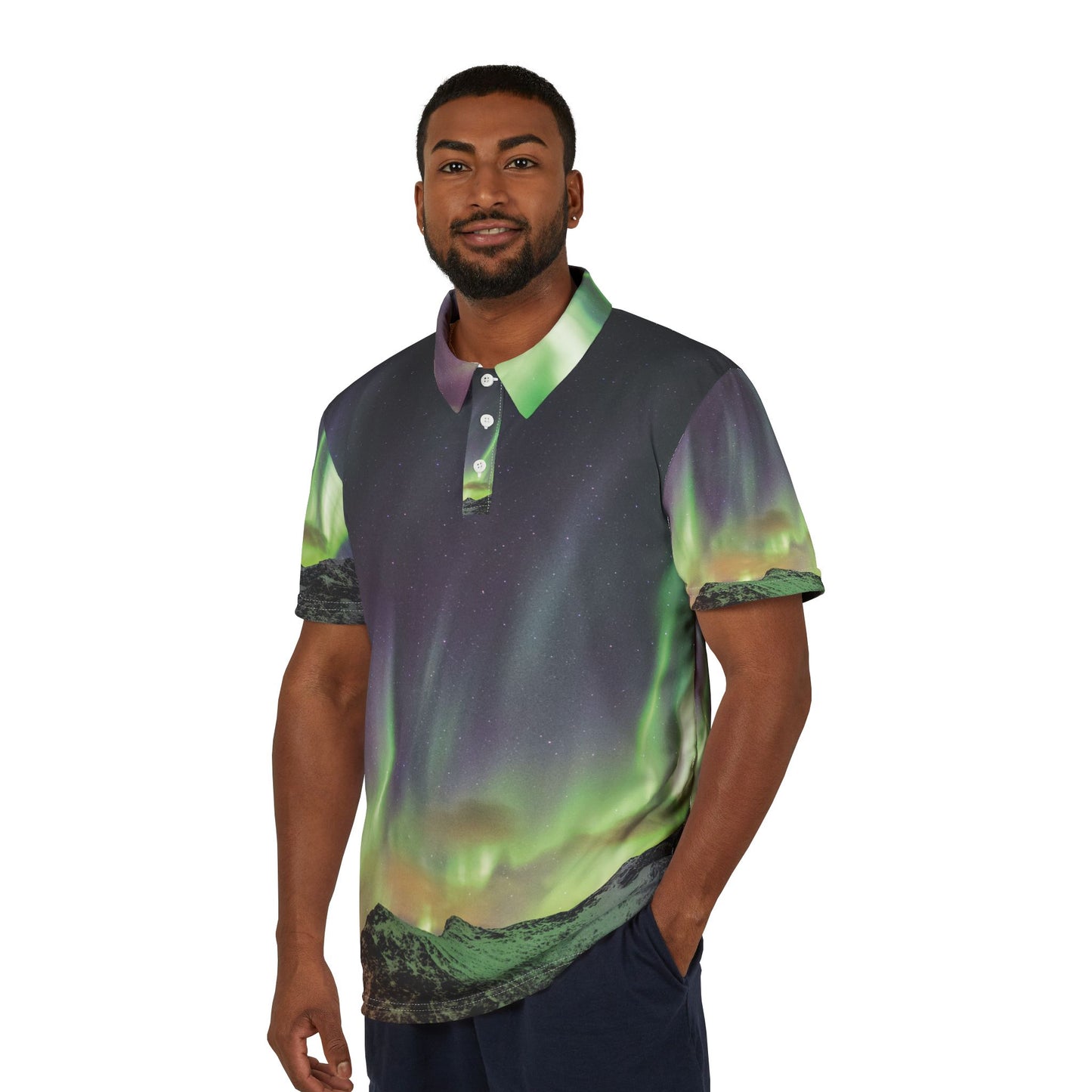 Northern Lights Unisex Polo Shirt (AOP)