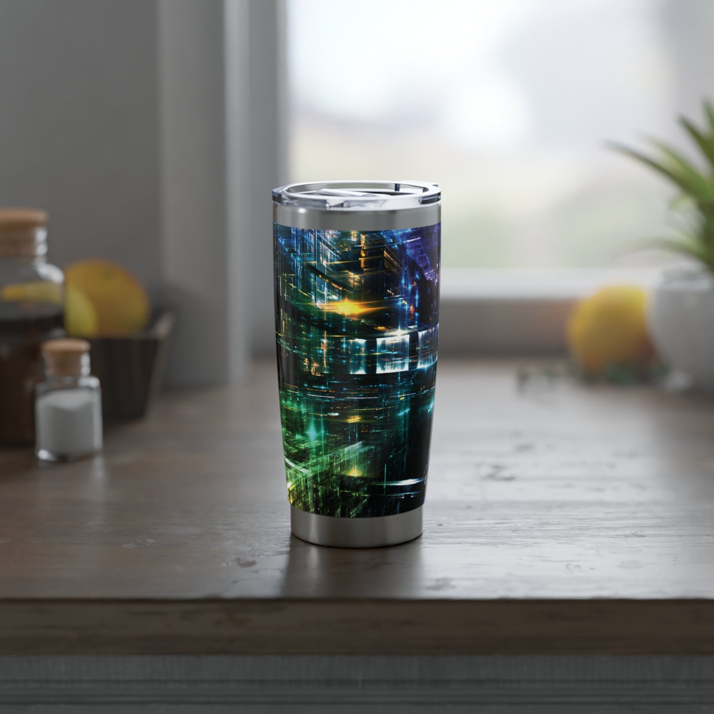 Vagabond 20oz Tumbler - Futuristic Urban Design for On-the-Go Lifestyle