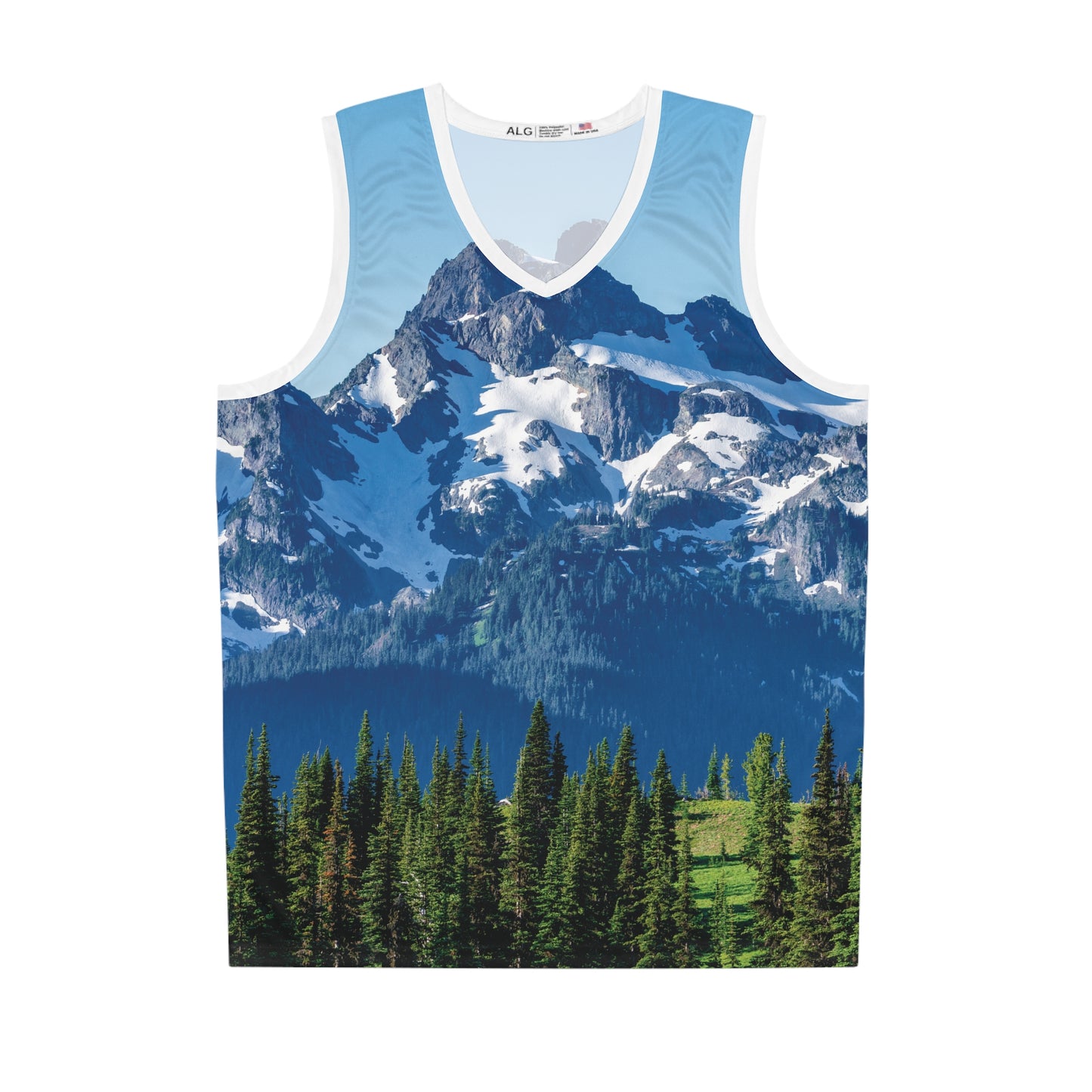 Mountains Basketball Jersey All Over Print, Outdoor Design