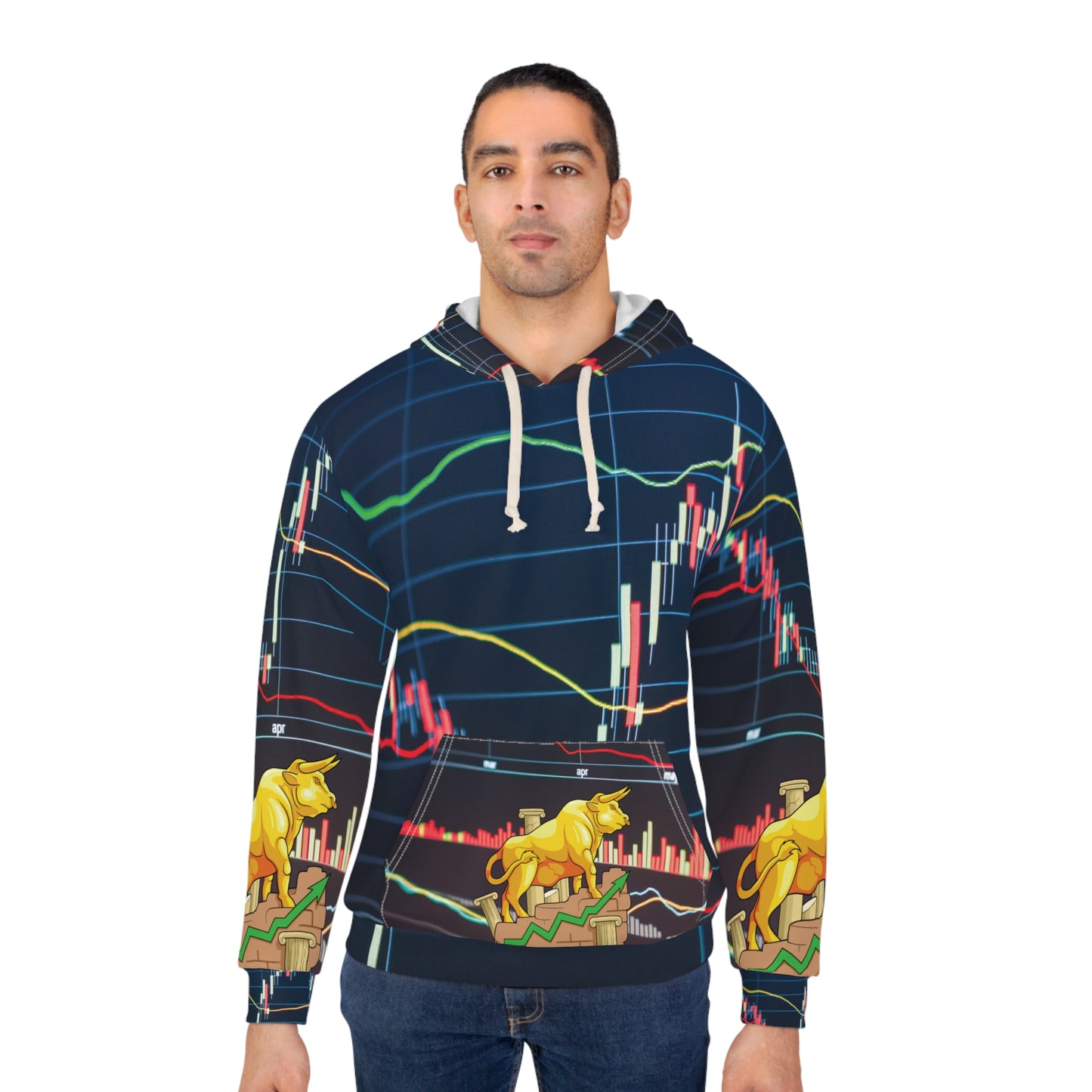 Stock Market Hoodie, Investor Gift, Polyester, Bull Market Hoodie