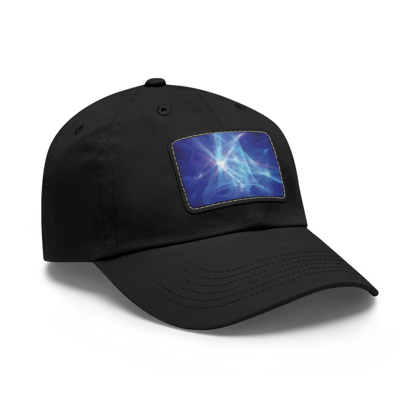Blue Lights Dad Hat with Leather Patch (Rectangle)