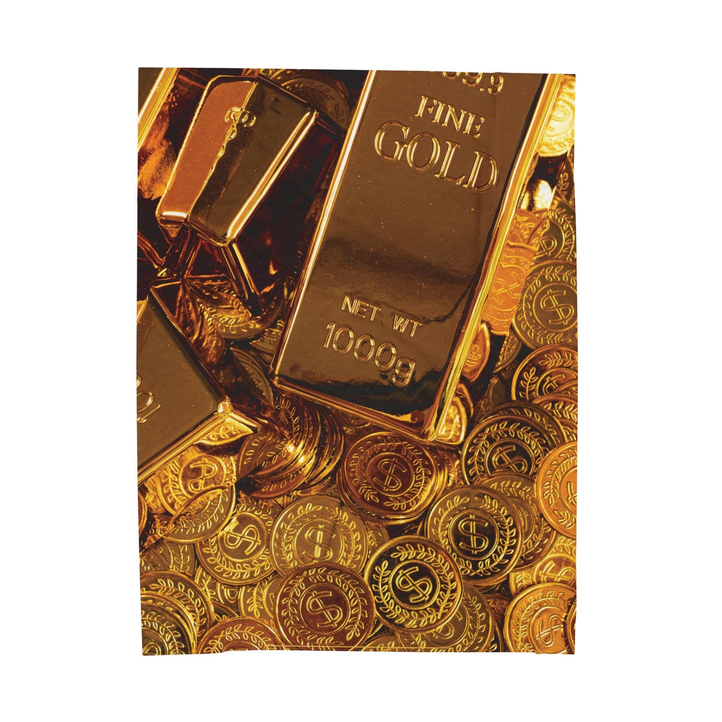 Gold Bar Velveteen Plush Blanket