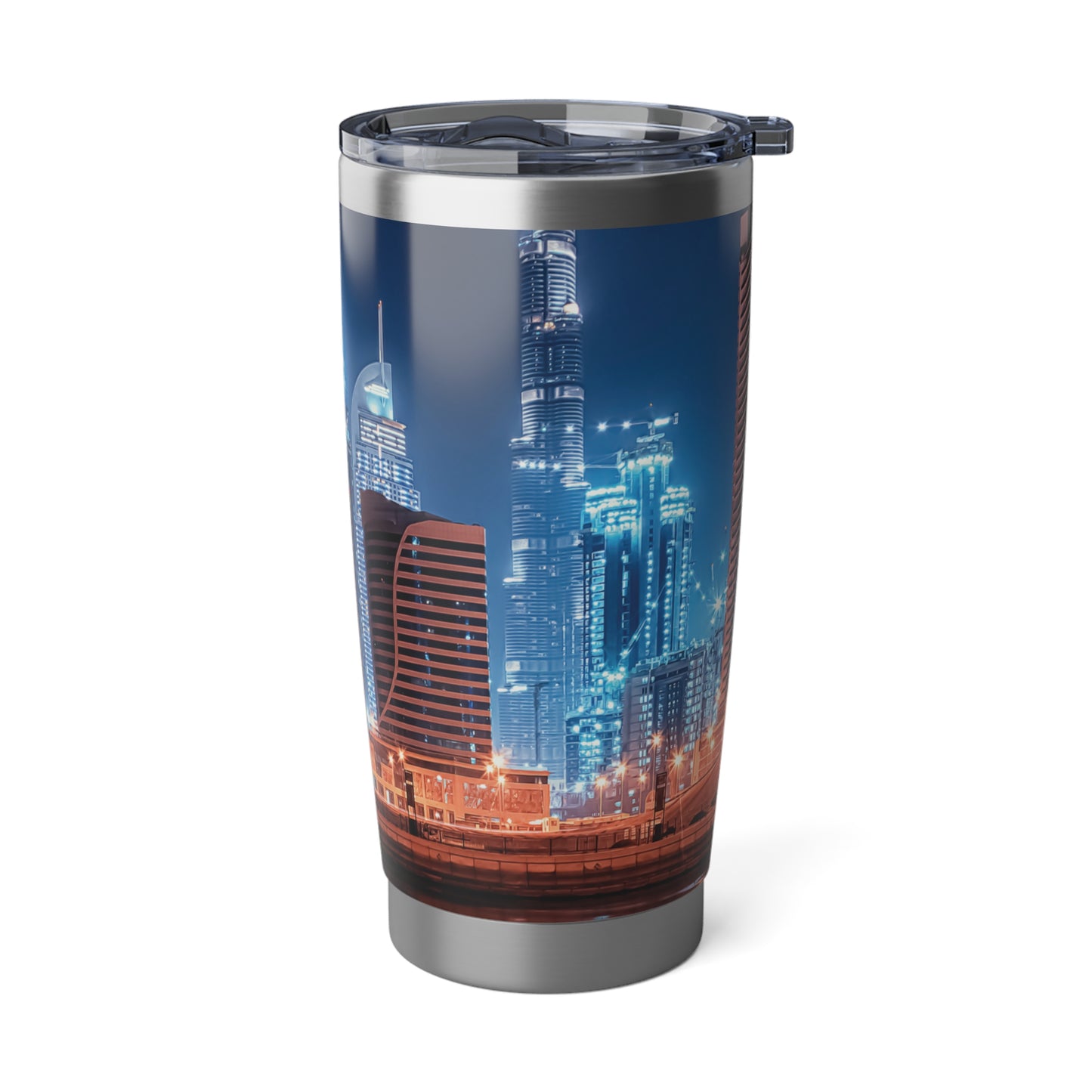 Dubai 20oz Travel Tumbler - Urban Nightscape Design for Adventurers