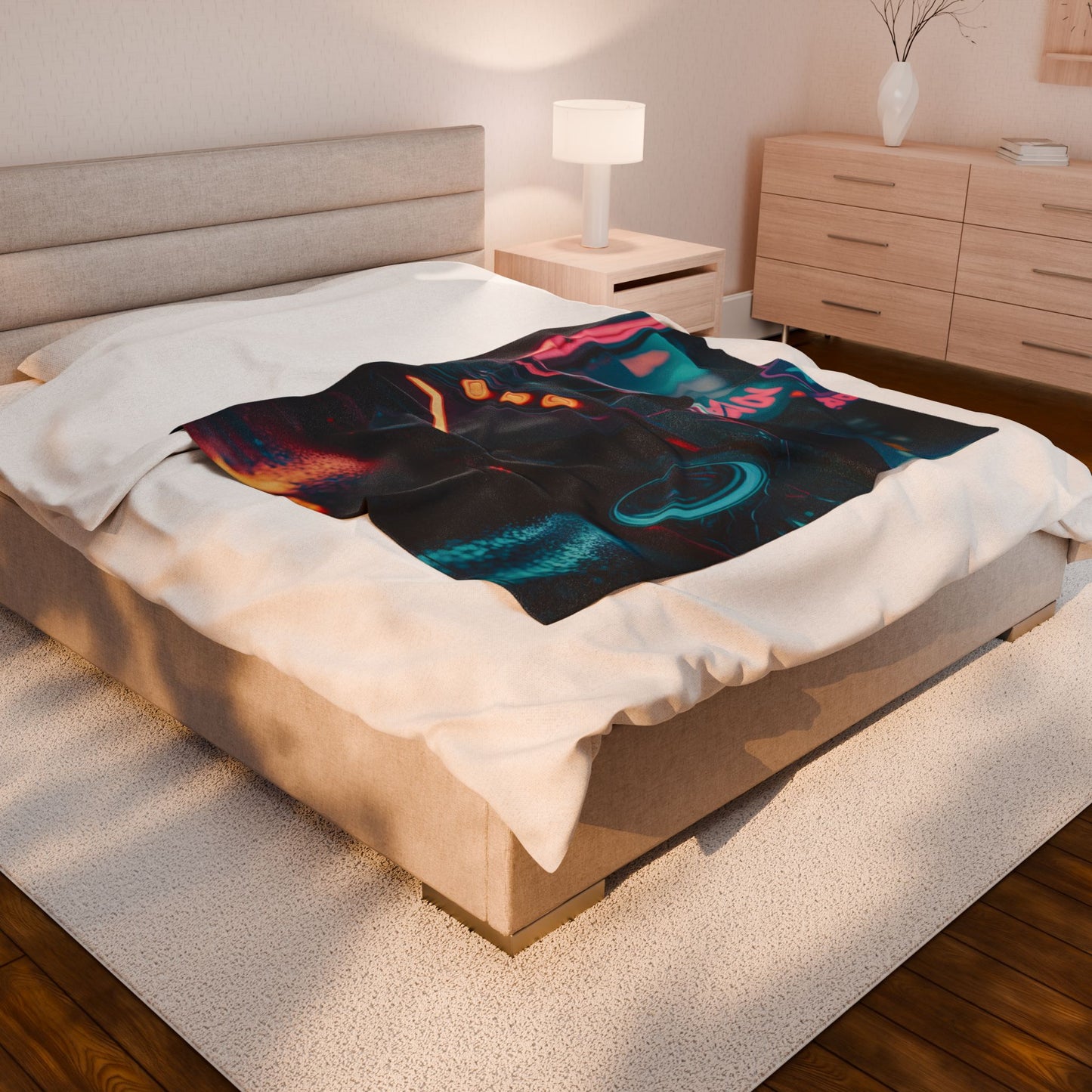 Neon Car Velveteen Plush Blanket