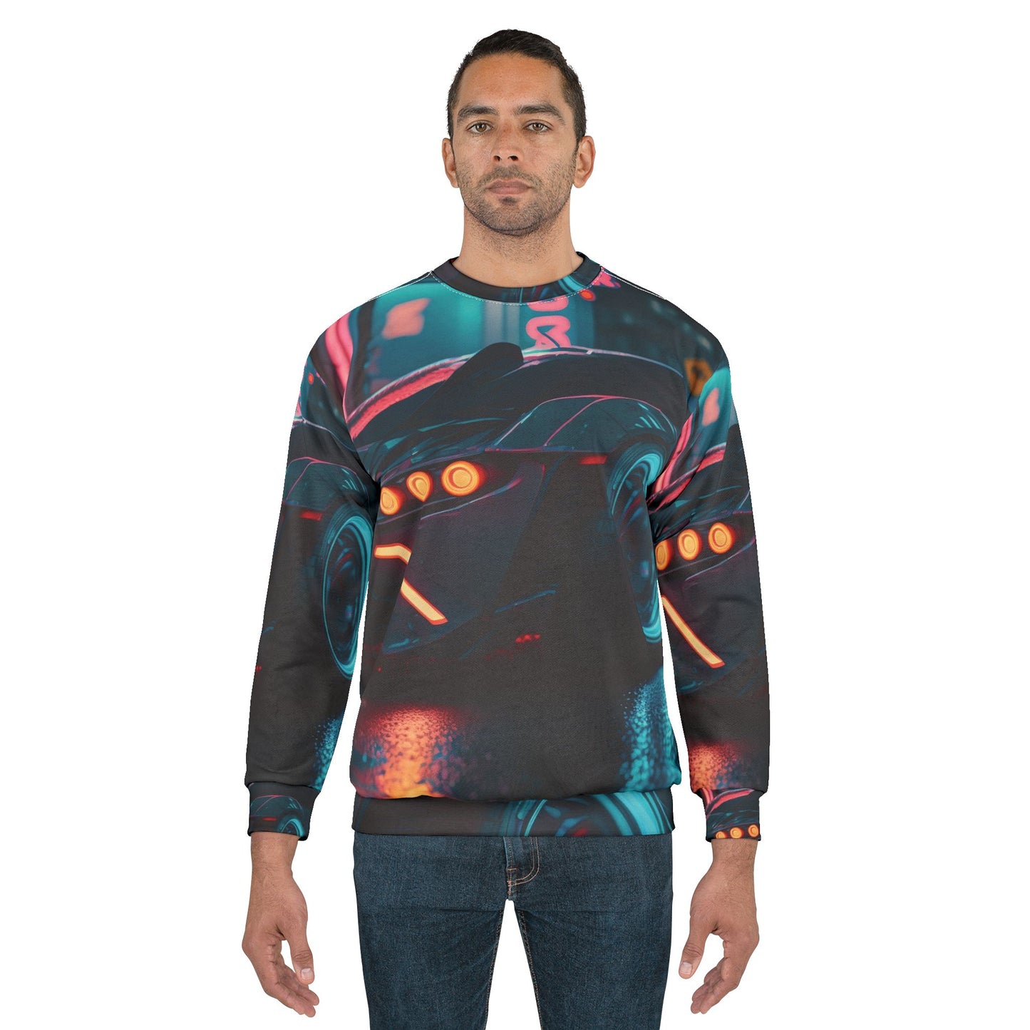 Neon Car Unisex Sweatshirt (AOP)