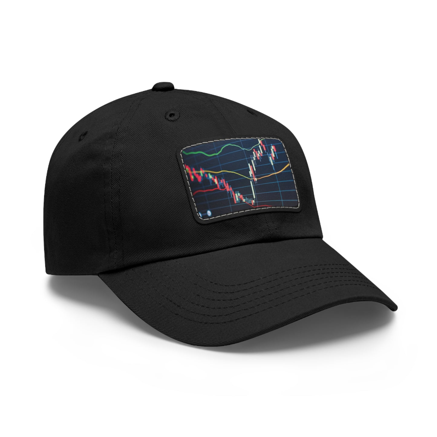 Stock Market Dad Hat with Leather Patch (Rectangle)