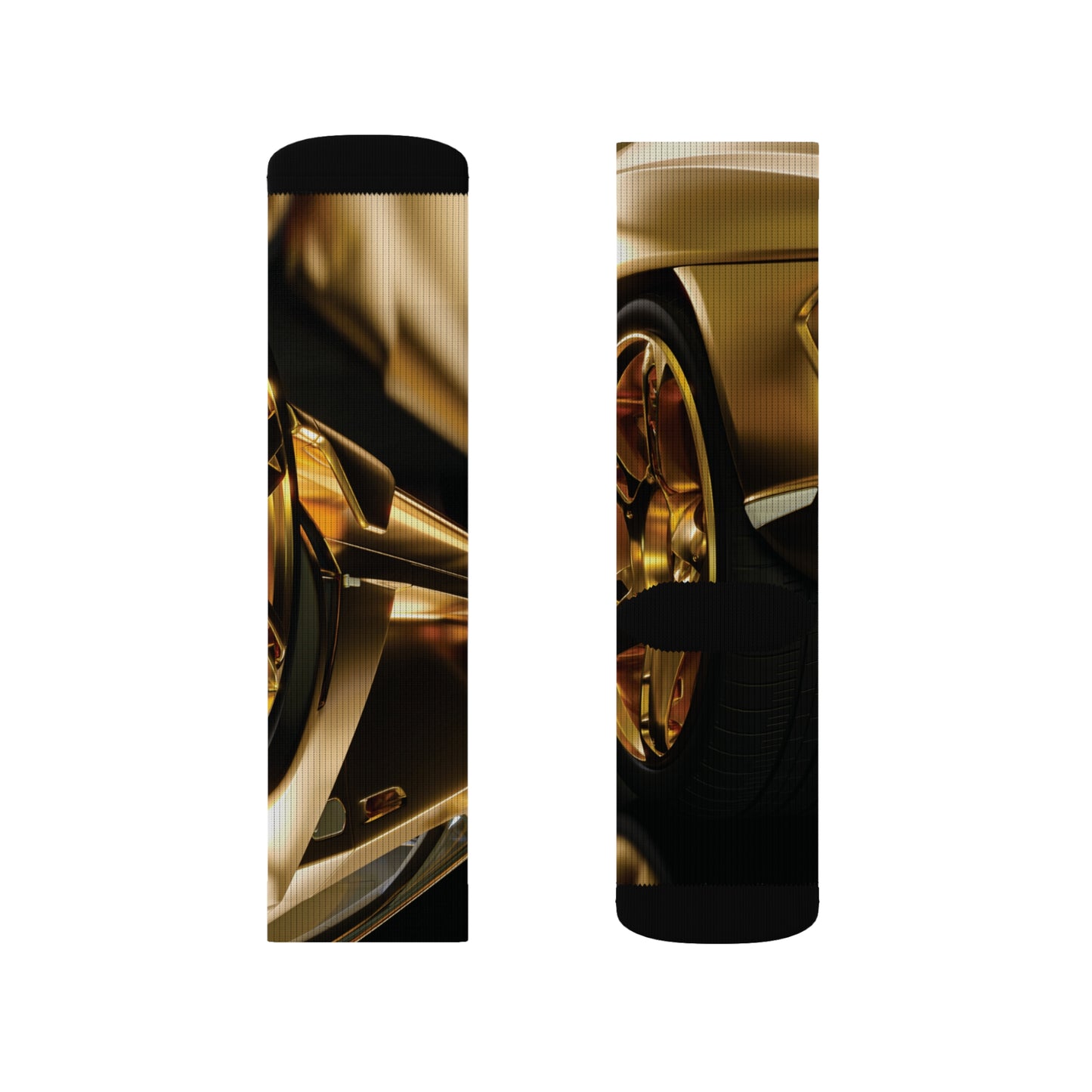 Gold Car Sublimation Socks