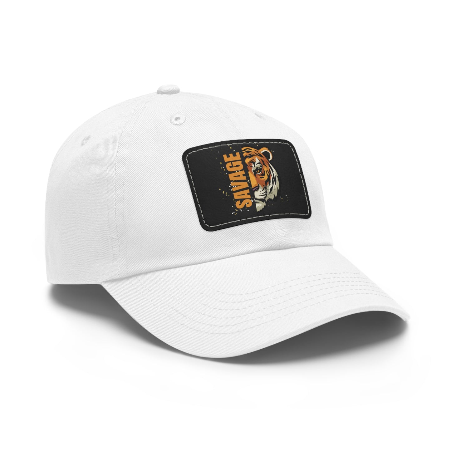 Savage Tiger Dad Hat with Leather Patch (Rectangle)