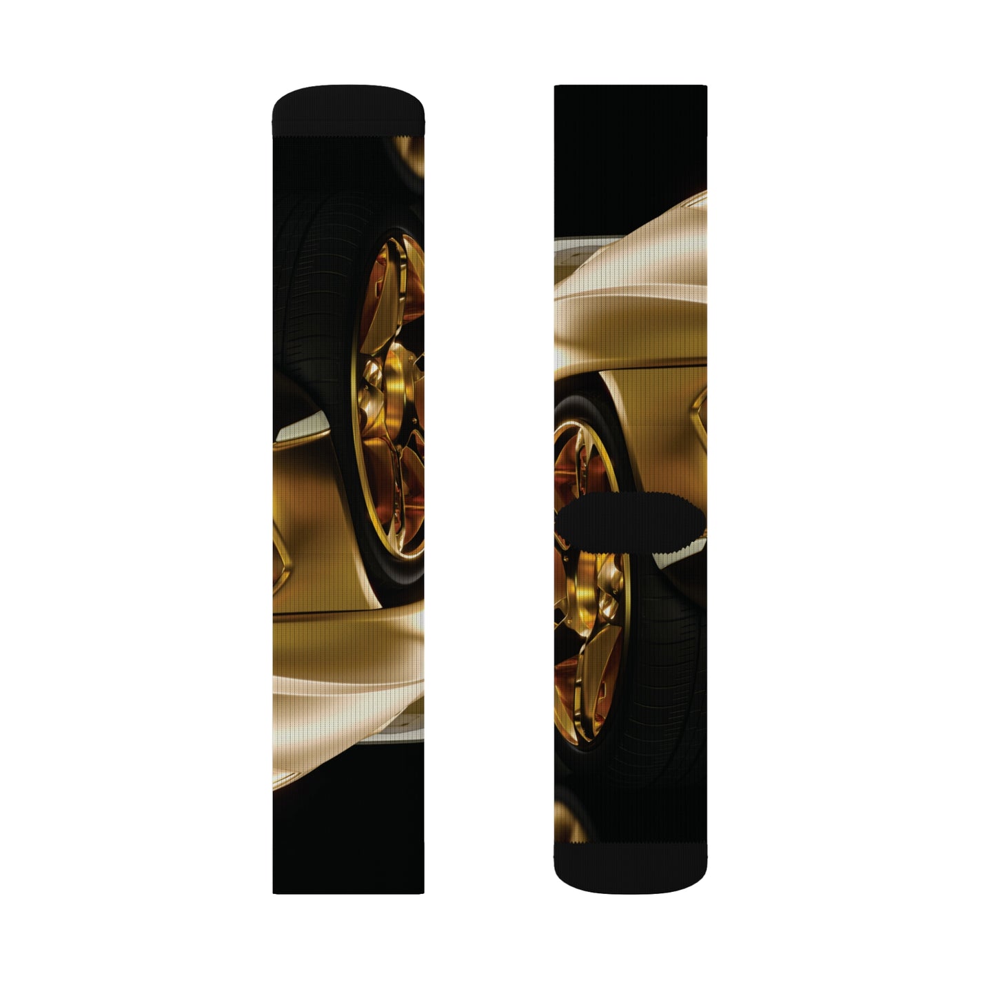 Gold Car Sublimation Socks