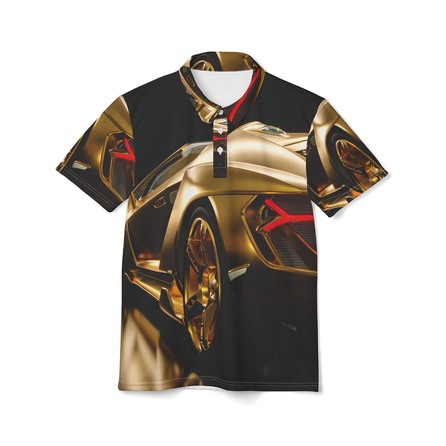 Gold Car Polo Shirt All Over Print