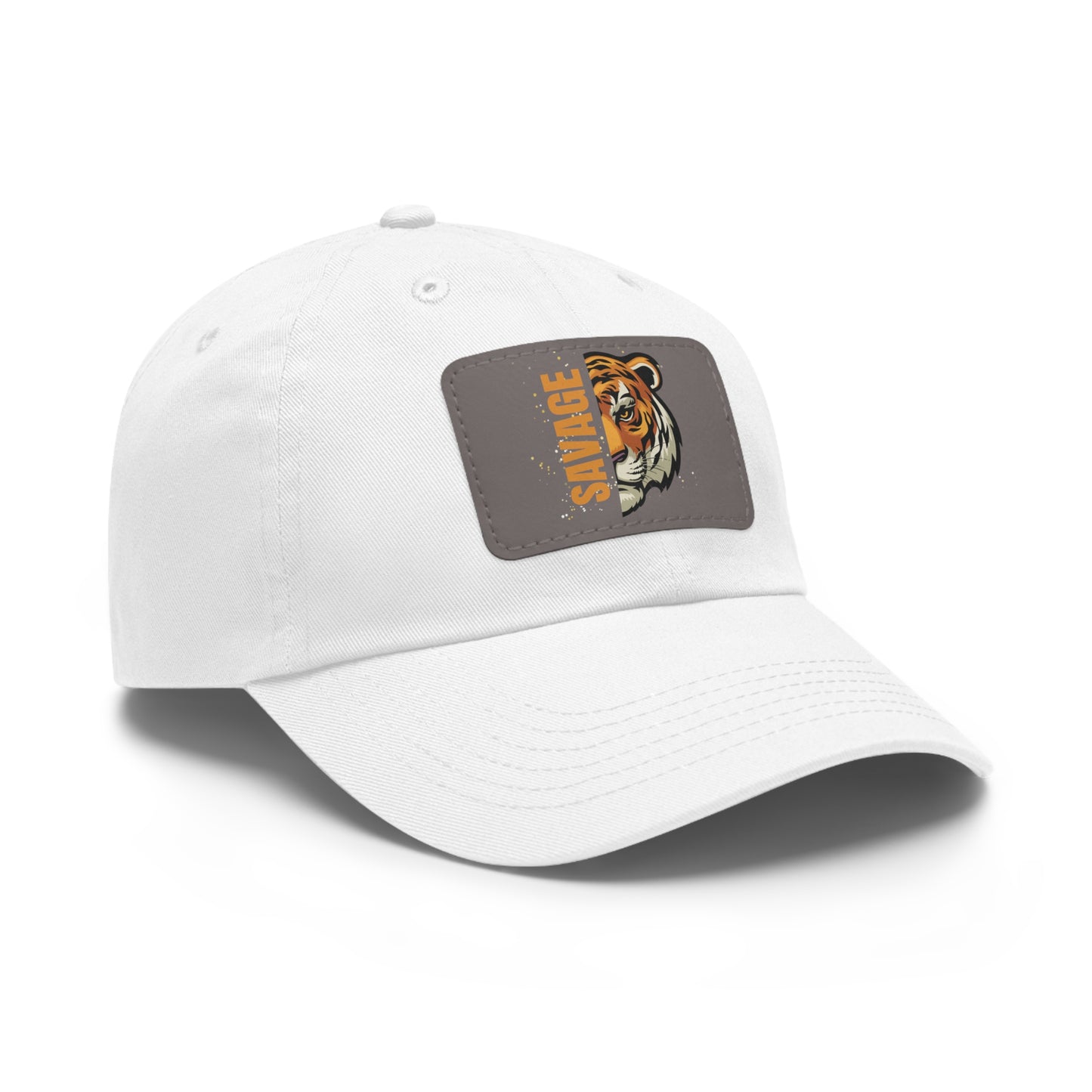 Savage Tiger Dad Hat with Leather Patch (Rectangle)