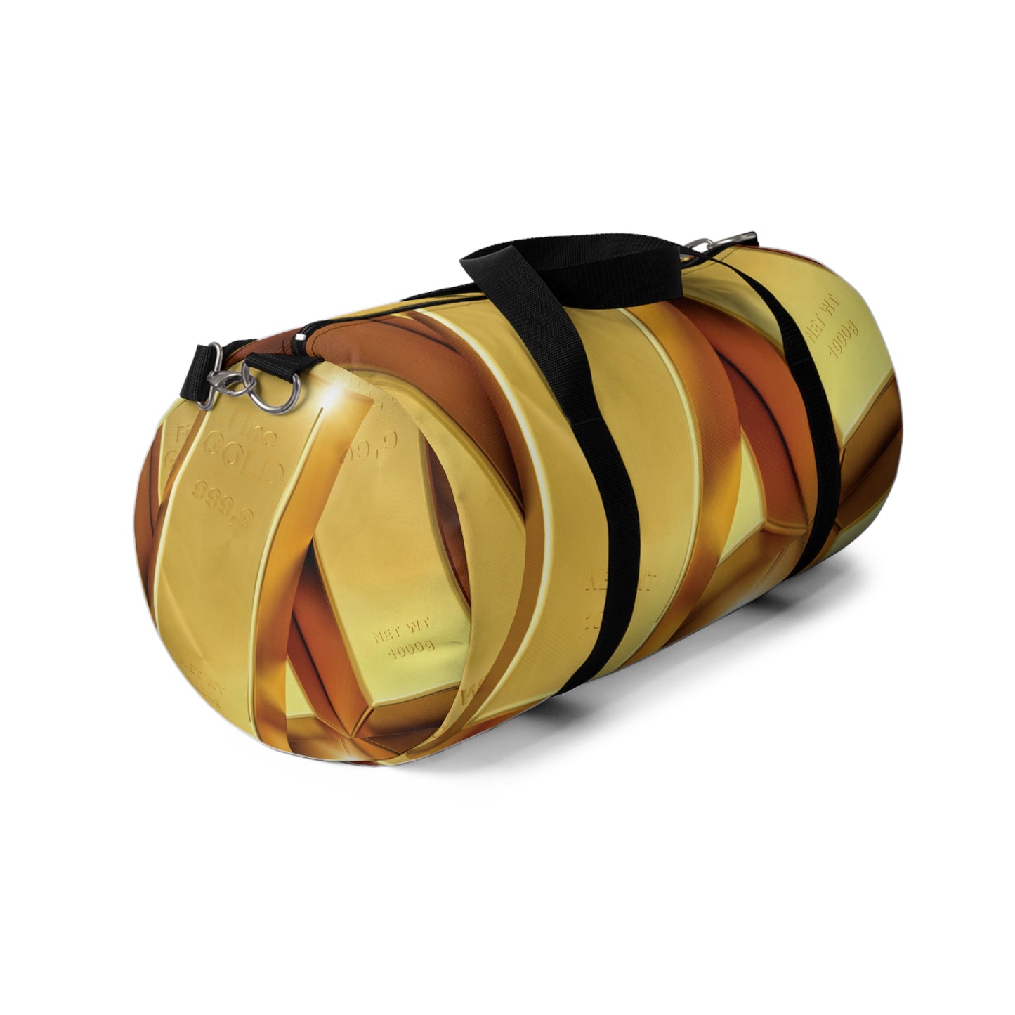 Gold Bars Print Duffel Bag With Strap
