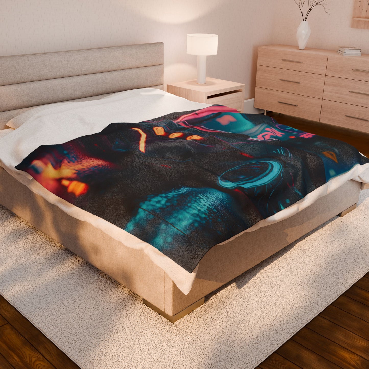 Neon Car Velveteen Plush Blanket