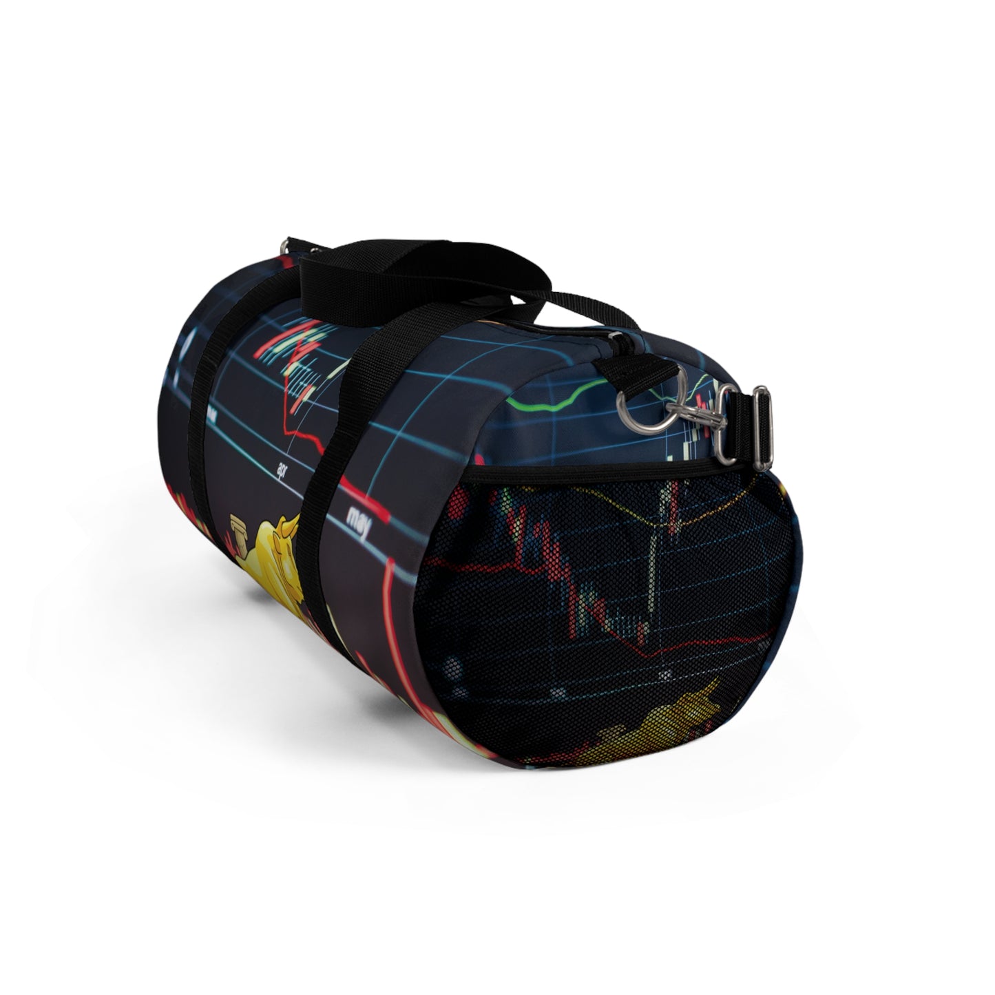 Stock Chart Duffel Bag, Golden Bull Print