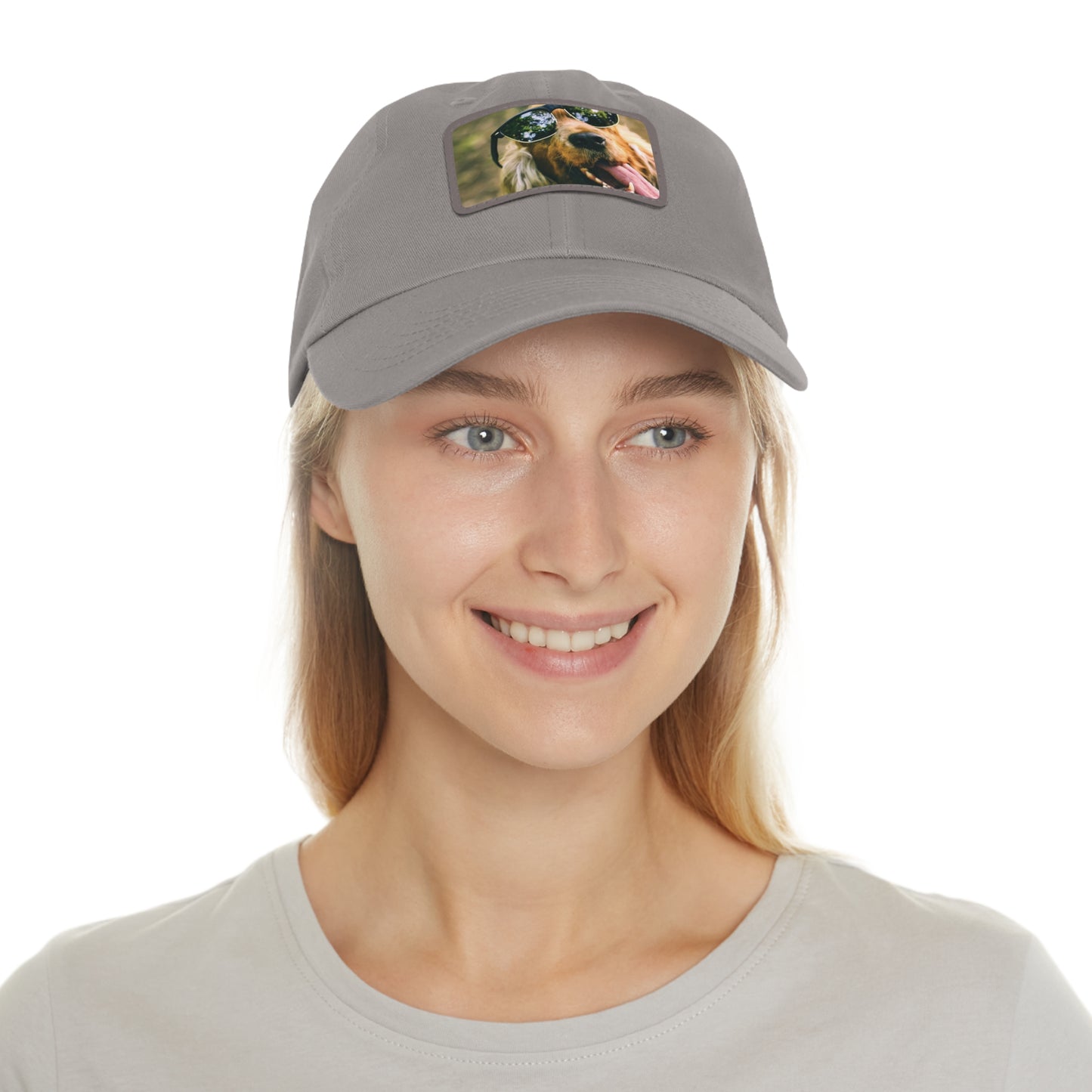 Cool Dog Dad Hat with Leather Patch (Rectangle)