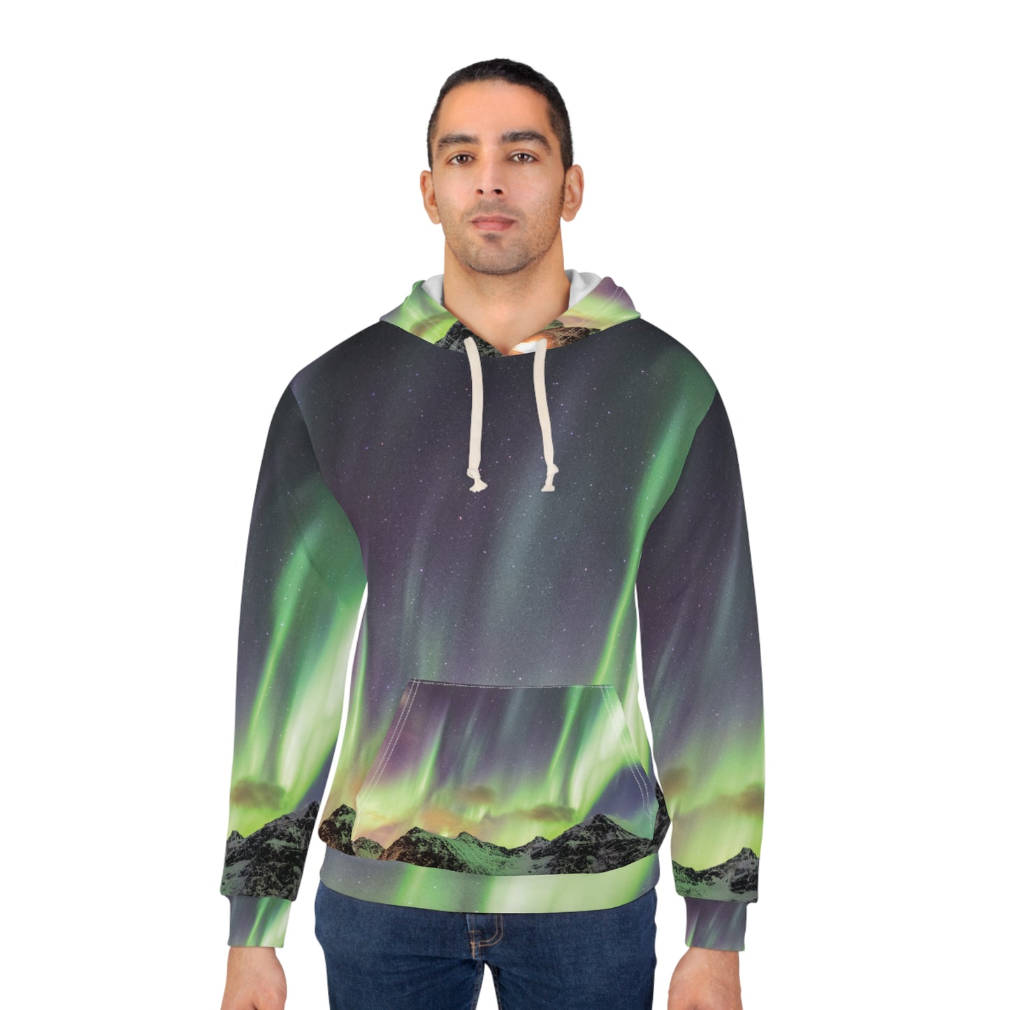 Northern Lights Hoody, Nature Lovers Hoodie, Polyester, Unisex Hoodie