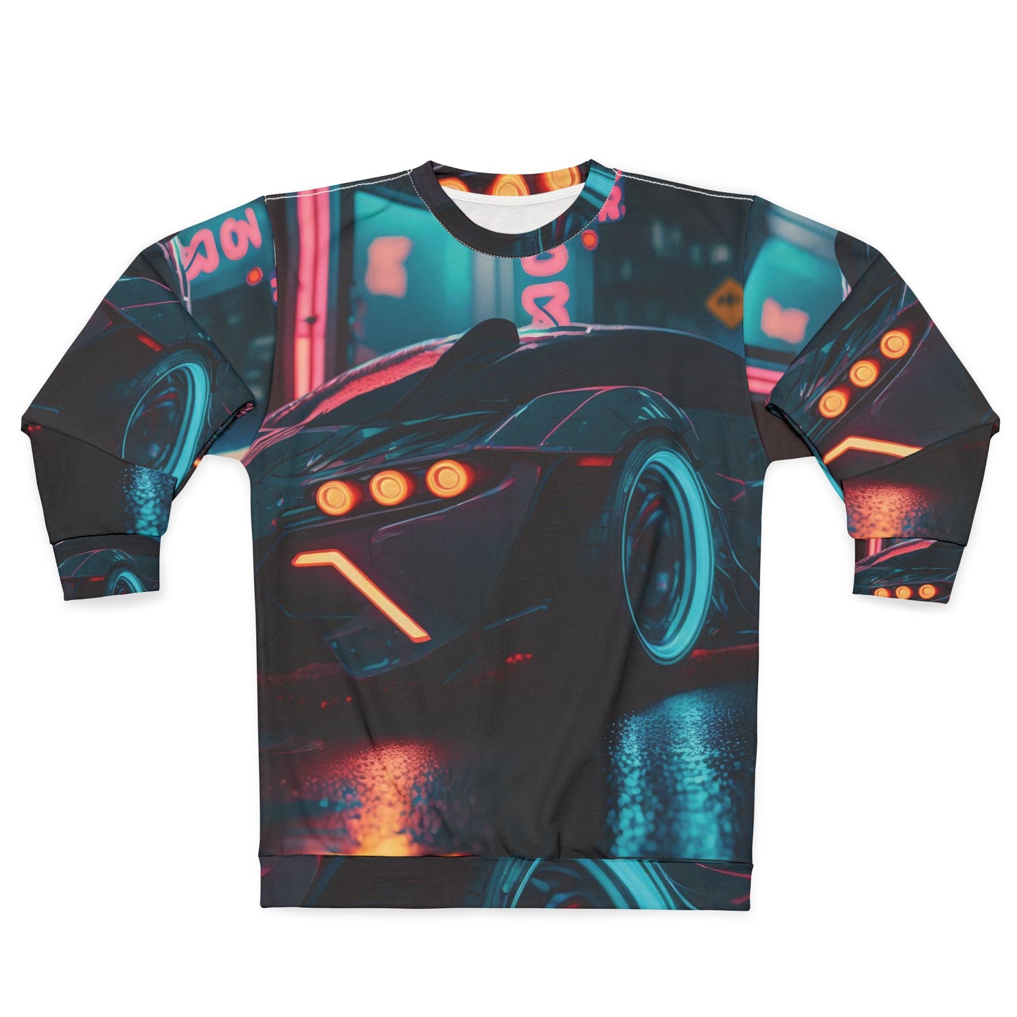 Neon Car All Over Print Sweatshirt