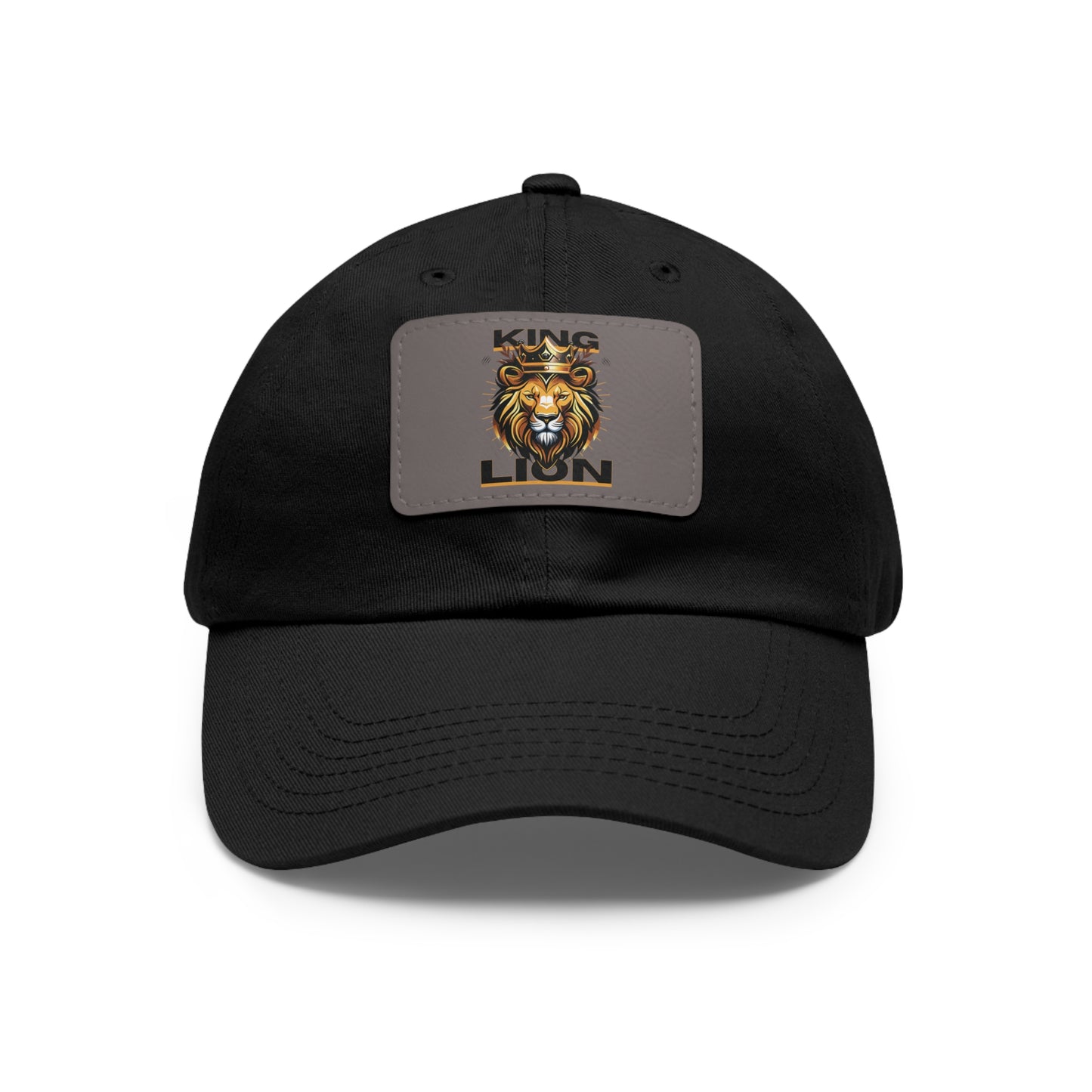 King Lion Dad Hat with Leather Patch (Rectangle)