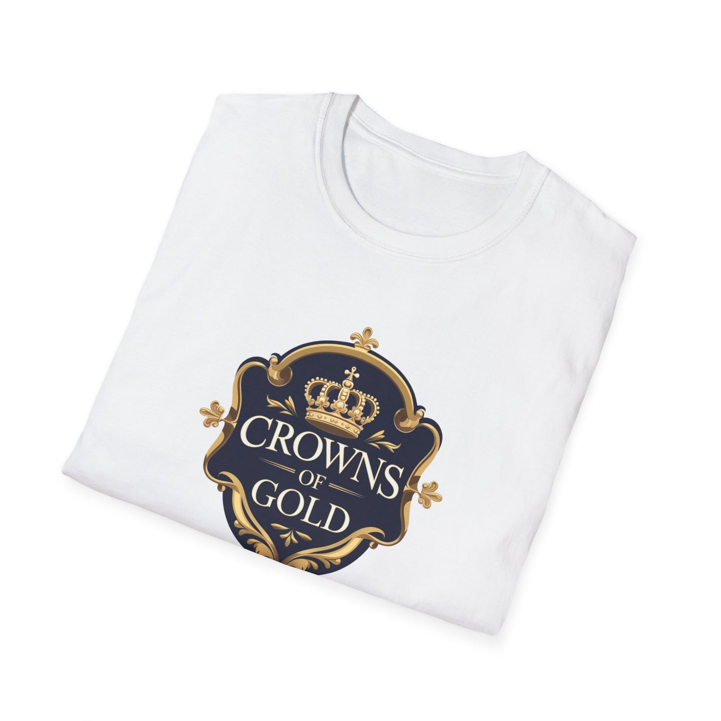 Crowns Of Gold Unisex Softstyle T-Shirt | Royalty Themed Tee for Celebrations, Gifts, Birthdays, Casual Wear, Everyday Style