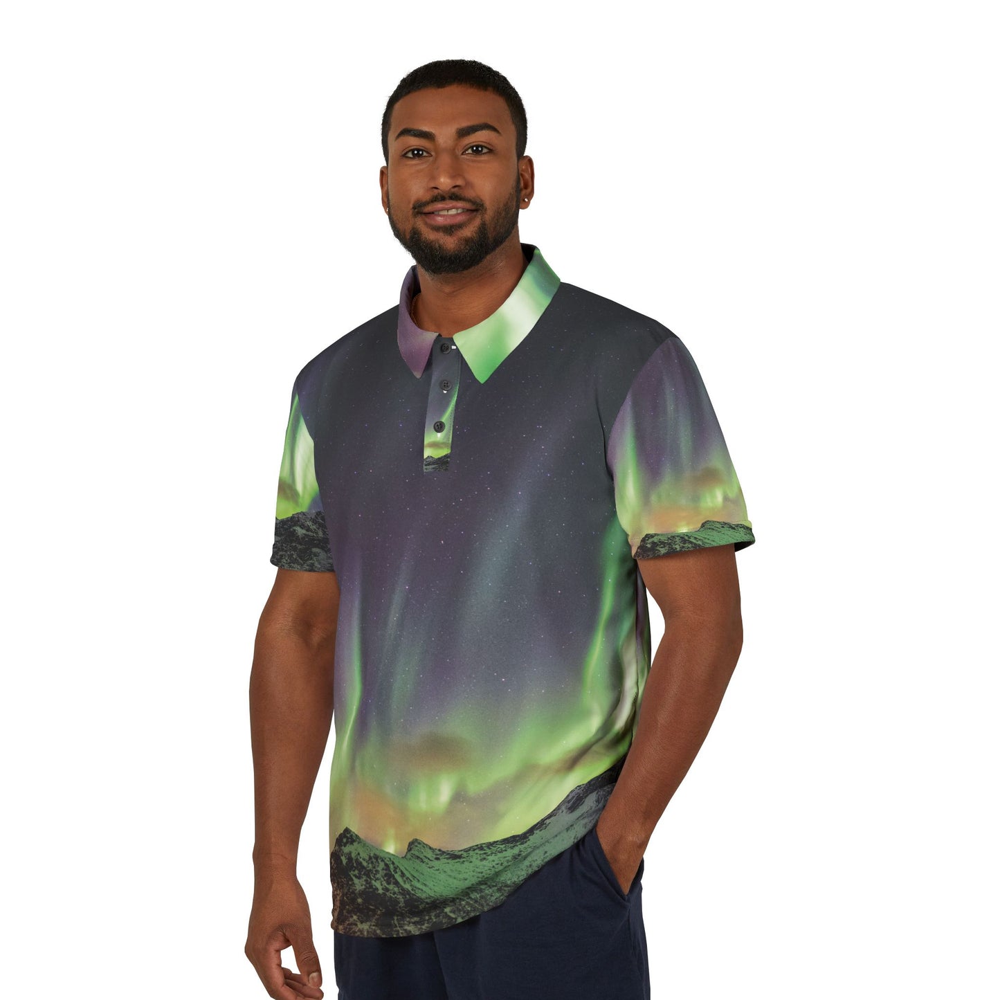 Northern Lights Unisex Polo Shirt (AOP)
