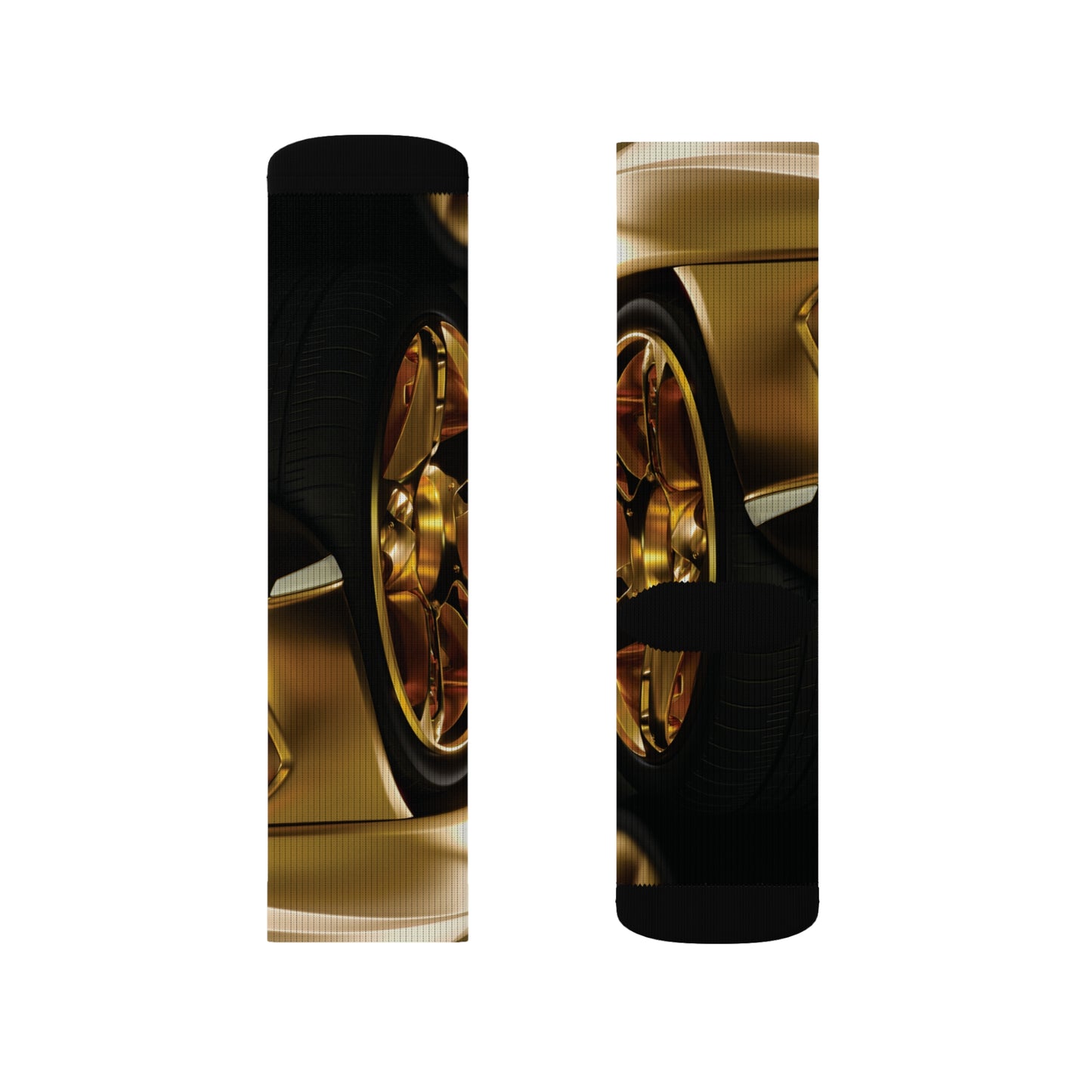 Gold Car Sublimation Socks