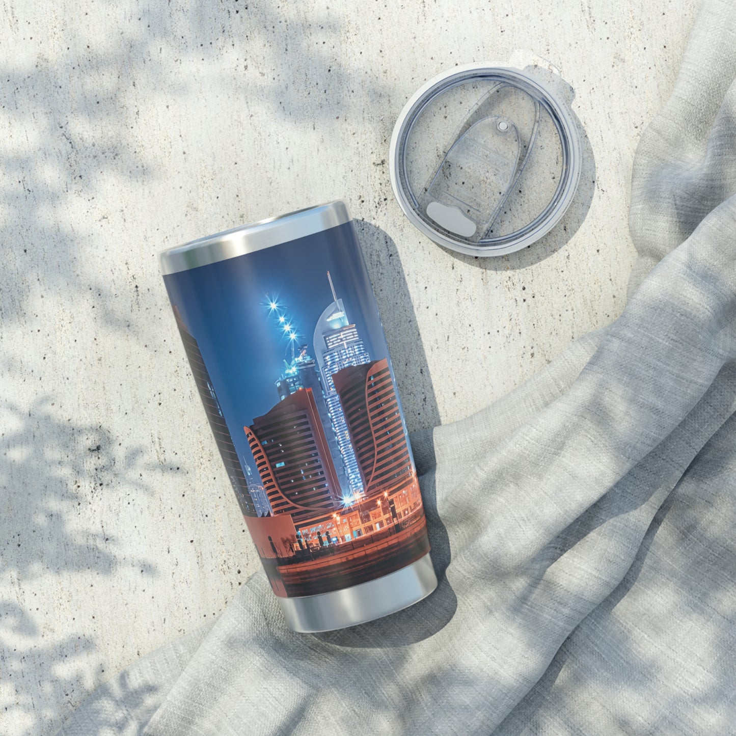 Dubai 20oz Travel Tumbler - Urban Nightscape Design for Adventurers