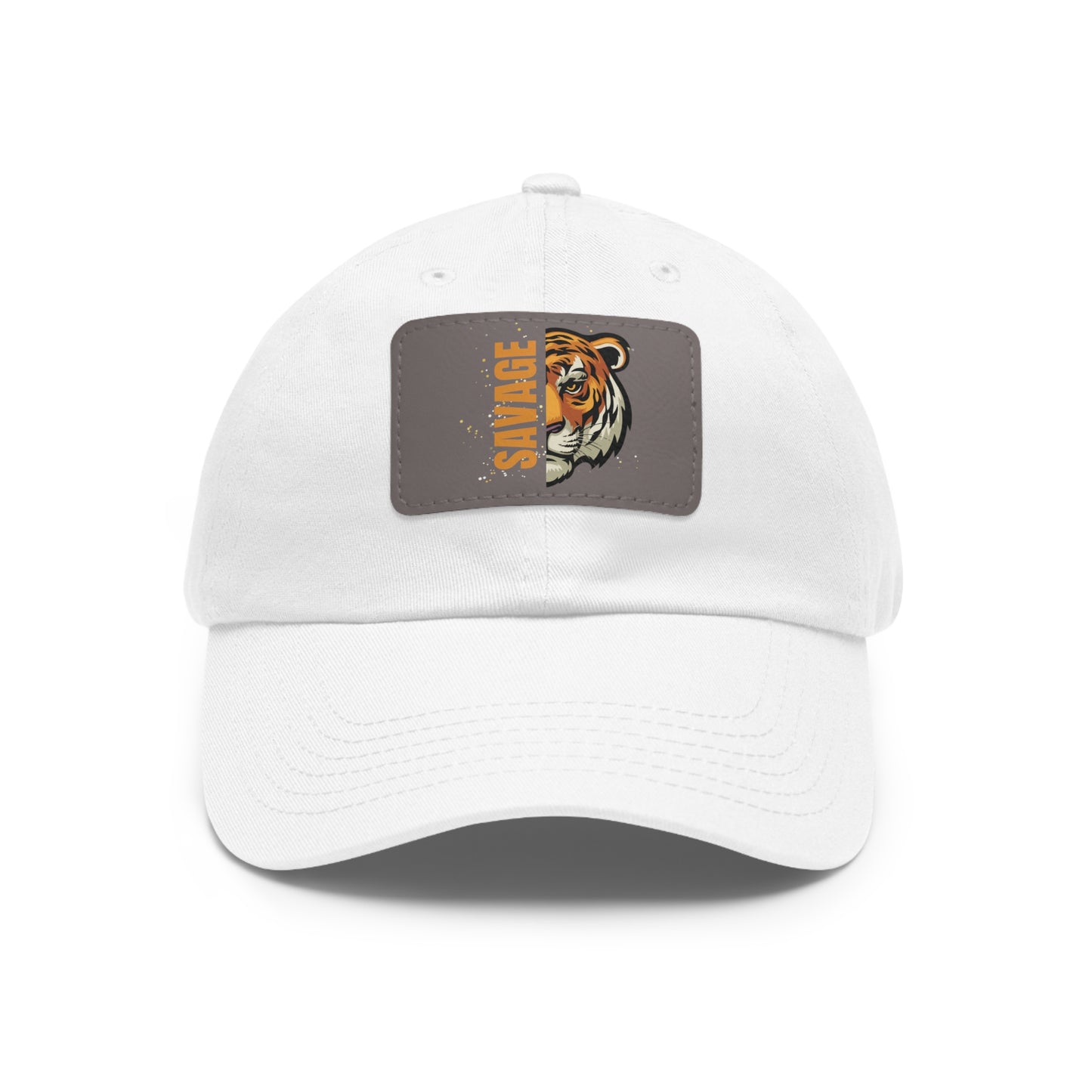 Savage Tiger Dad Hat with Leather Patch (Rectangle)