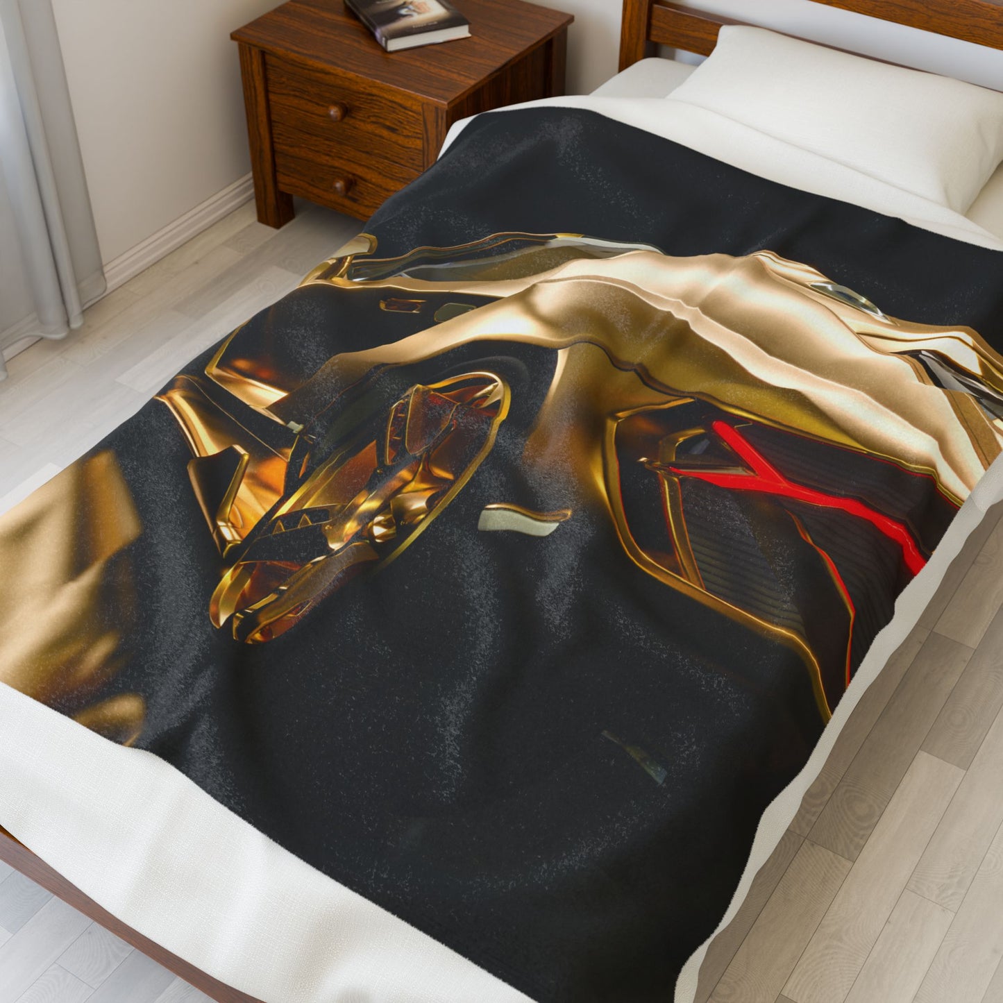 Gold Car Velveteen Plush Blanket