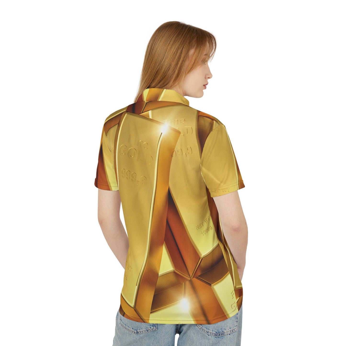 Fine Gold Unisex Polo Shirt (AOP)
