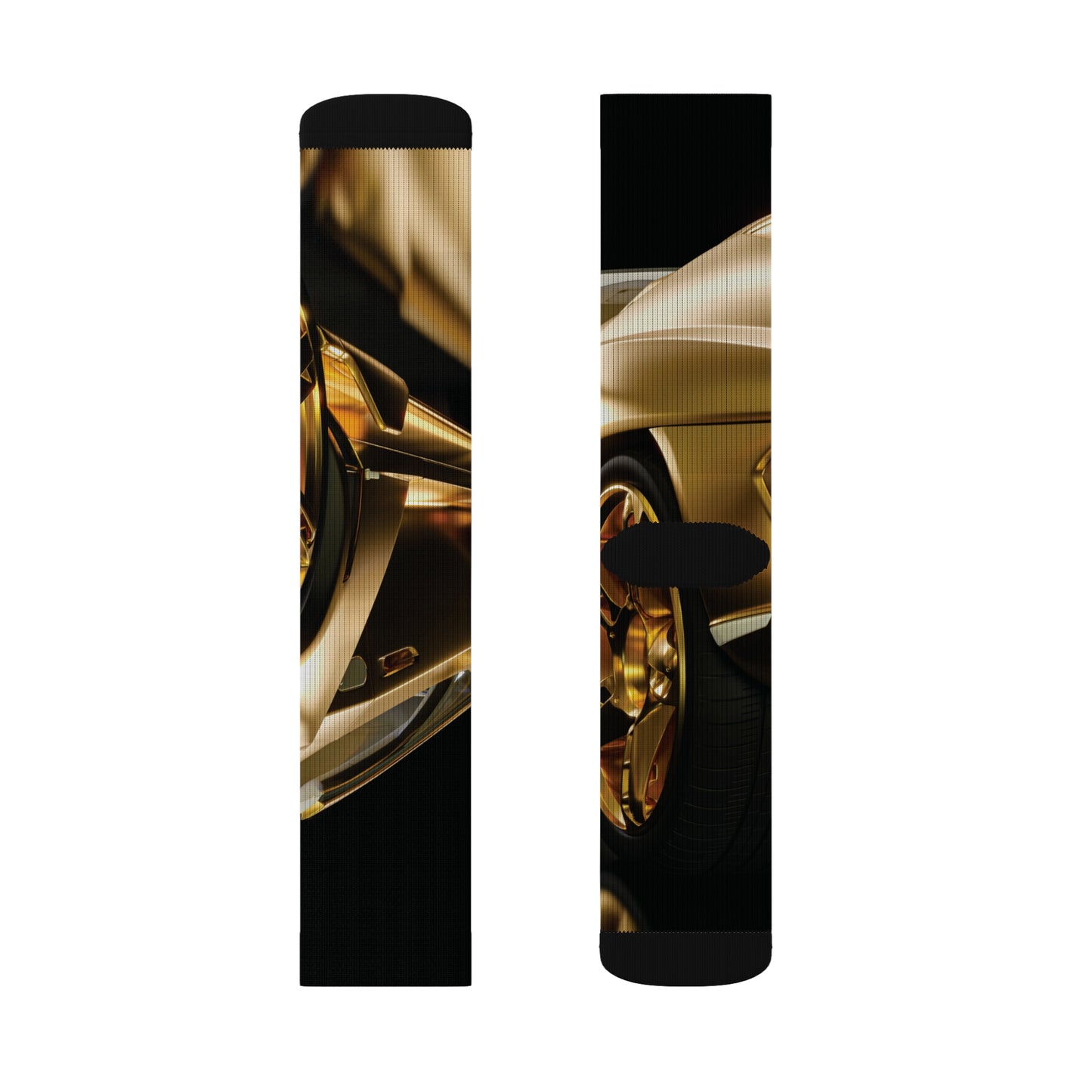 Gold Car Sublimation Socks